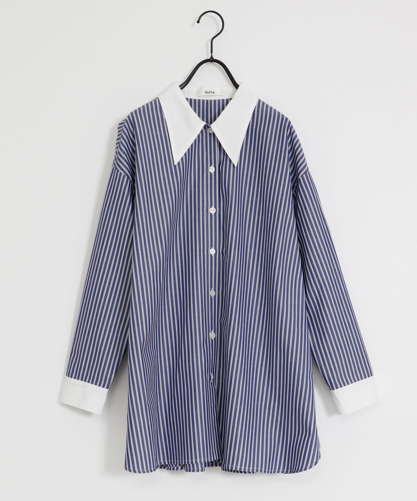 ⦅メディア掲載⦆【マルチストライプ柄】小柄ロングシャツ