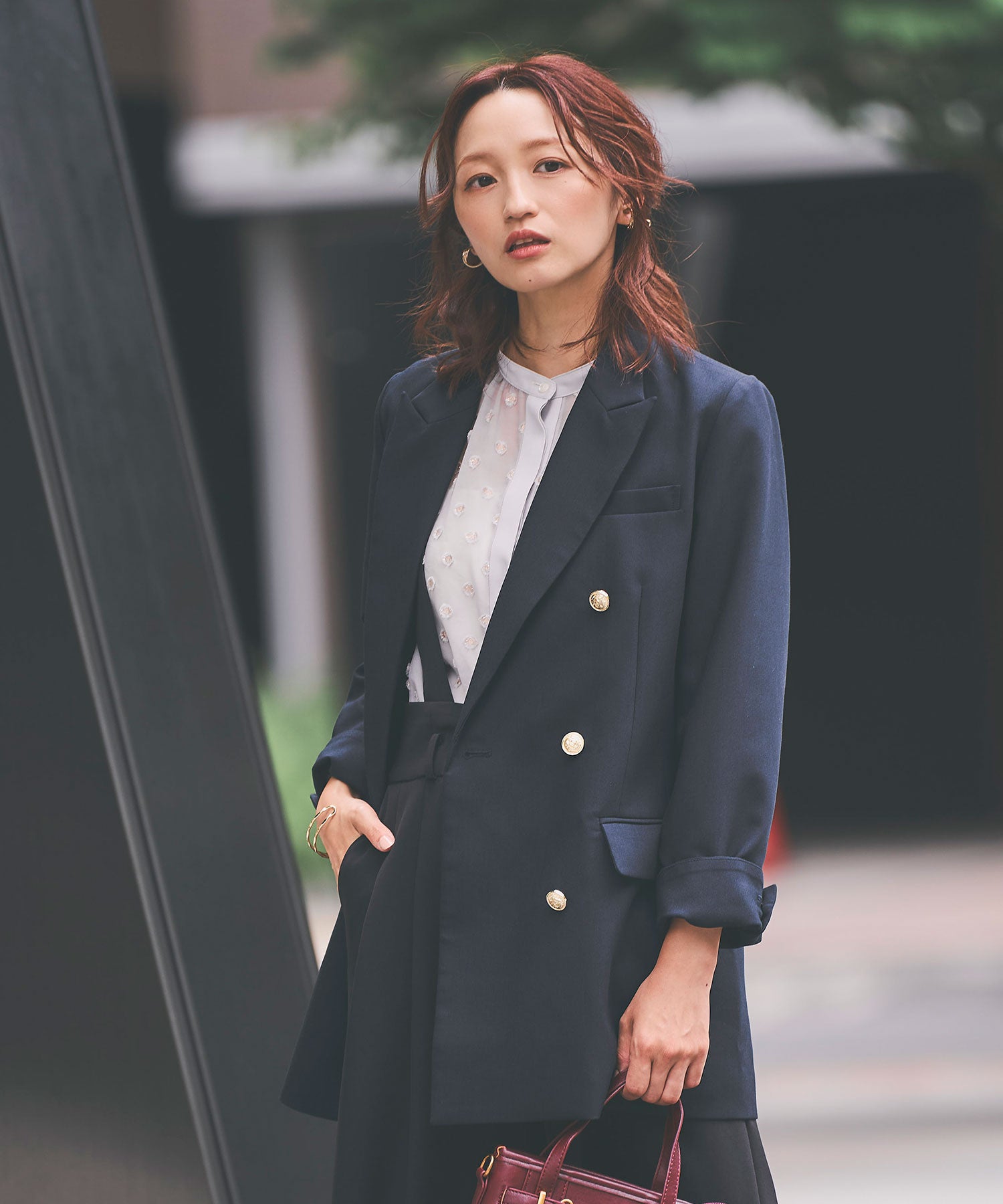 ゴールドボタンロングダブルジャケット – Sirin Online Store