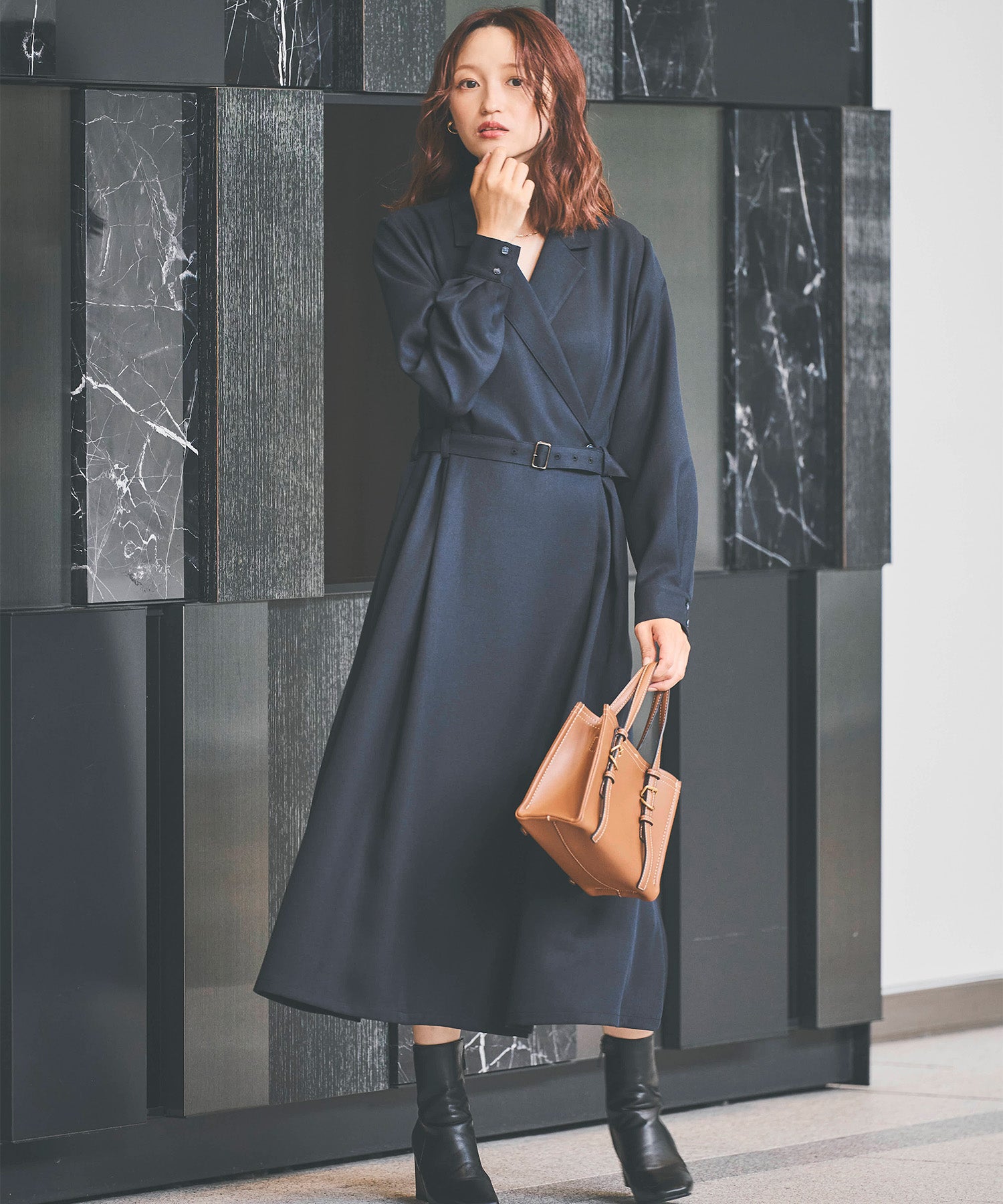 イージーケア】 ウエストベルトカシュクールワンピース – Sirin Online