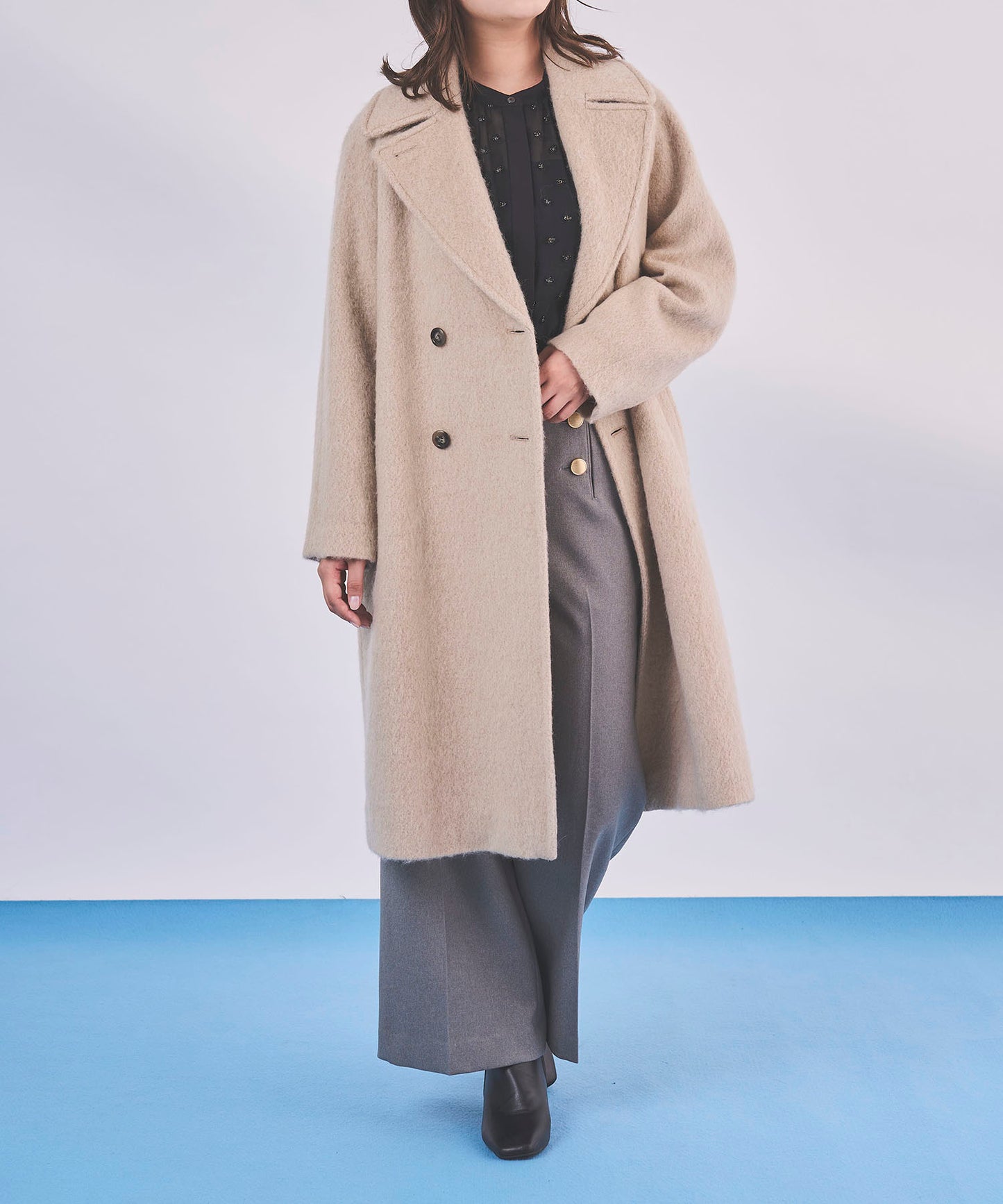 《予約商品 10/22 13:00まで10%OFF》【軽量】ロングシャギーコート