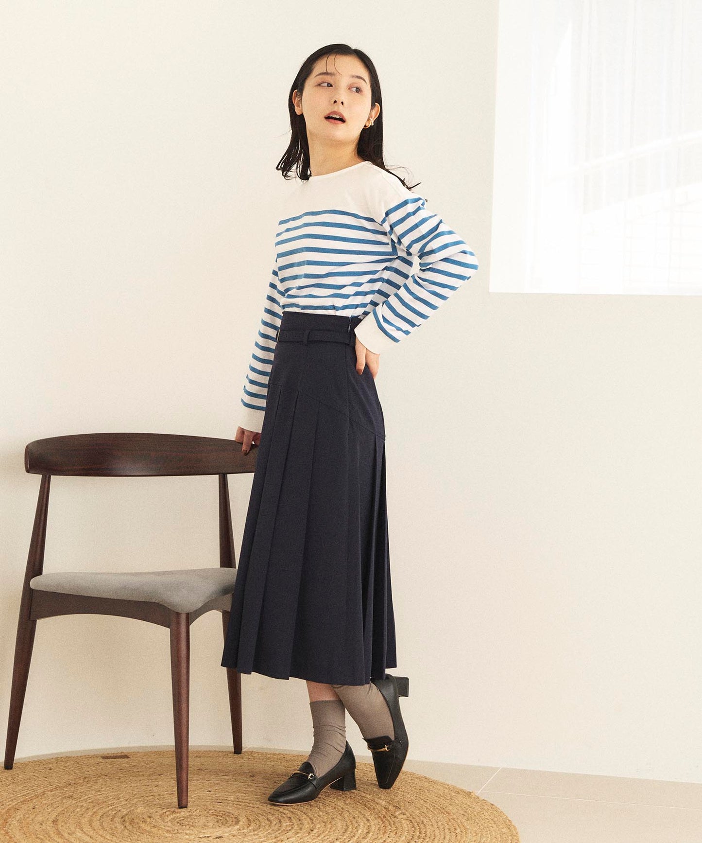 シルケットボーダーカットソー