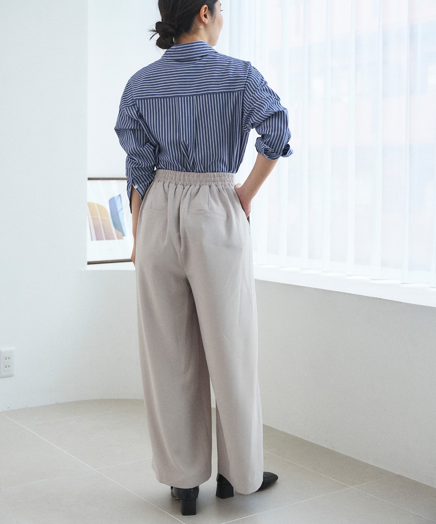 【シワになりにくい】イージータックワイドパンツ