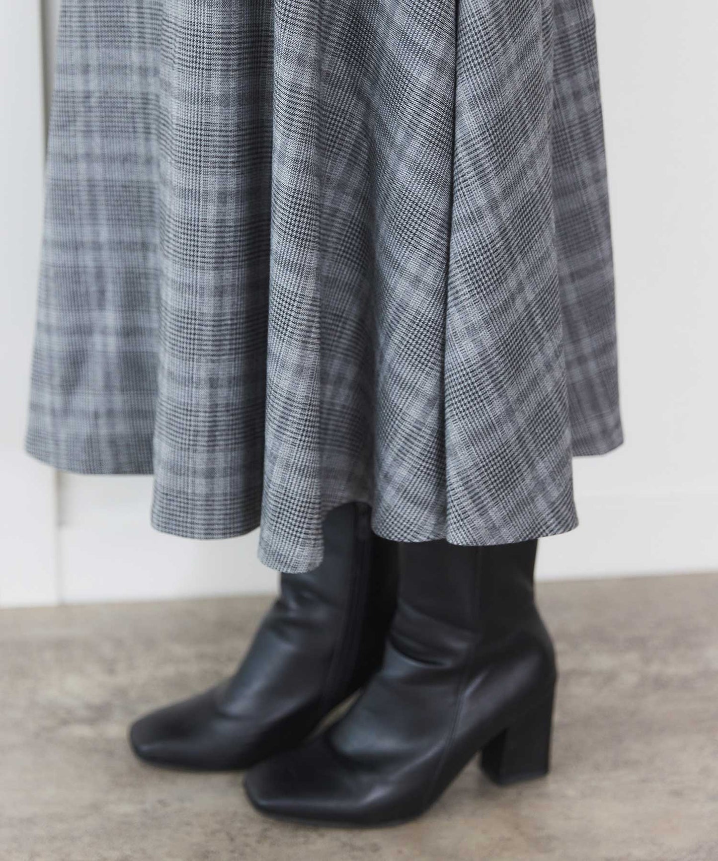 《予約商品 10/15 13:00まで10%OFF》ウエストタブ チェックフレアスカート