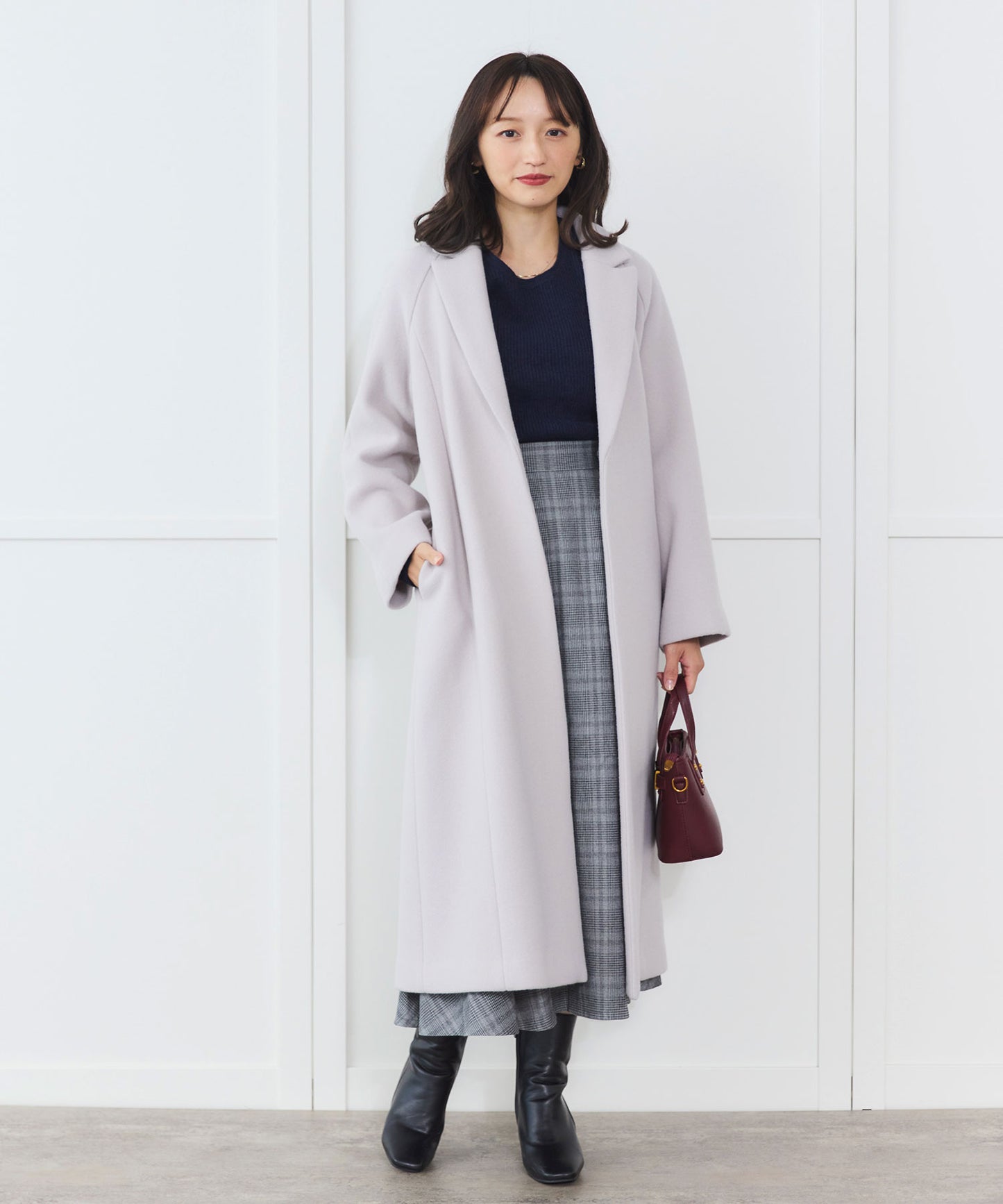《予約商品 11/5 13:00まで10%OFF》【PECOLAMB】 ウールメルトンガウンコート