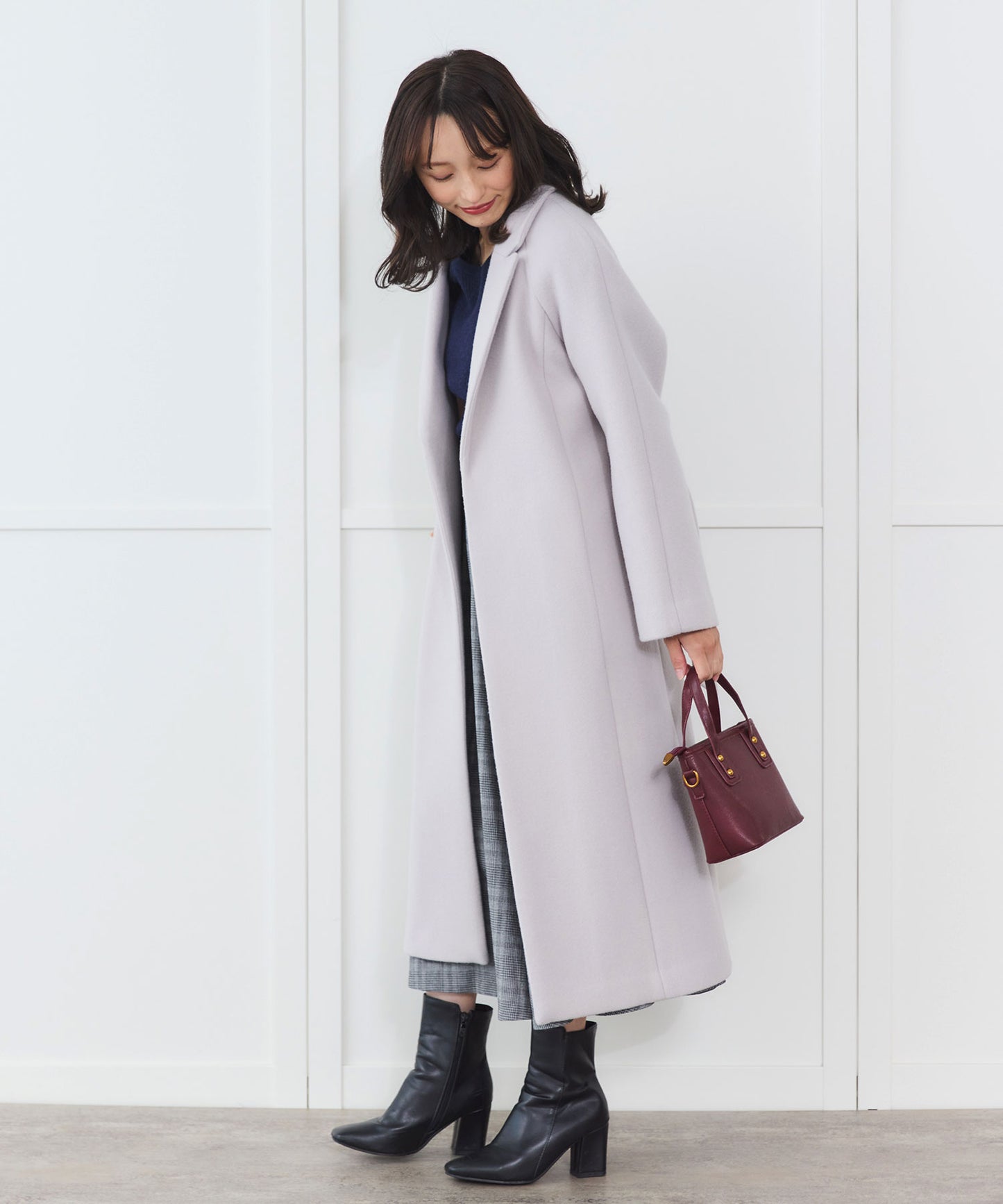 《予約商品 11/5 13:00まで10%OFF》【PECOLAMB】 ウールメルトンガウンコート