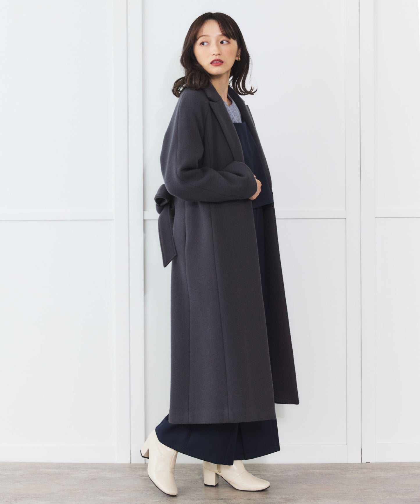 《予約商品 11/5 13:00まで10%OFF》【PECOLAMB】 ウールメルトンガウンコート