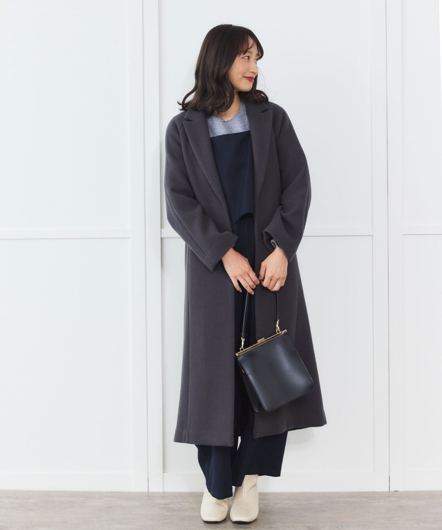 《予約商品 11/5 13:00まで10%OFF》【PECOLAMB】 ウールメルトンガウンコート