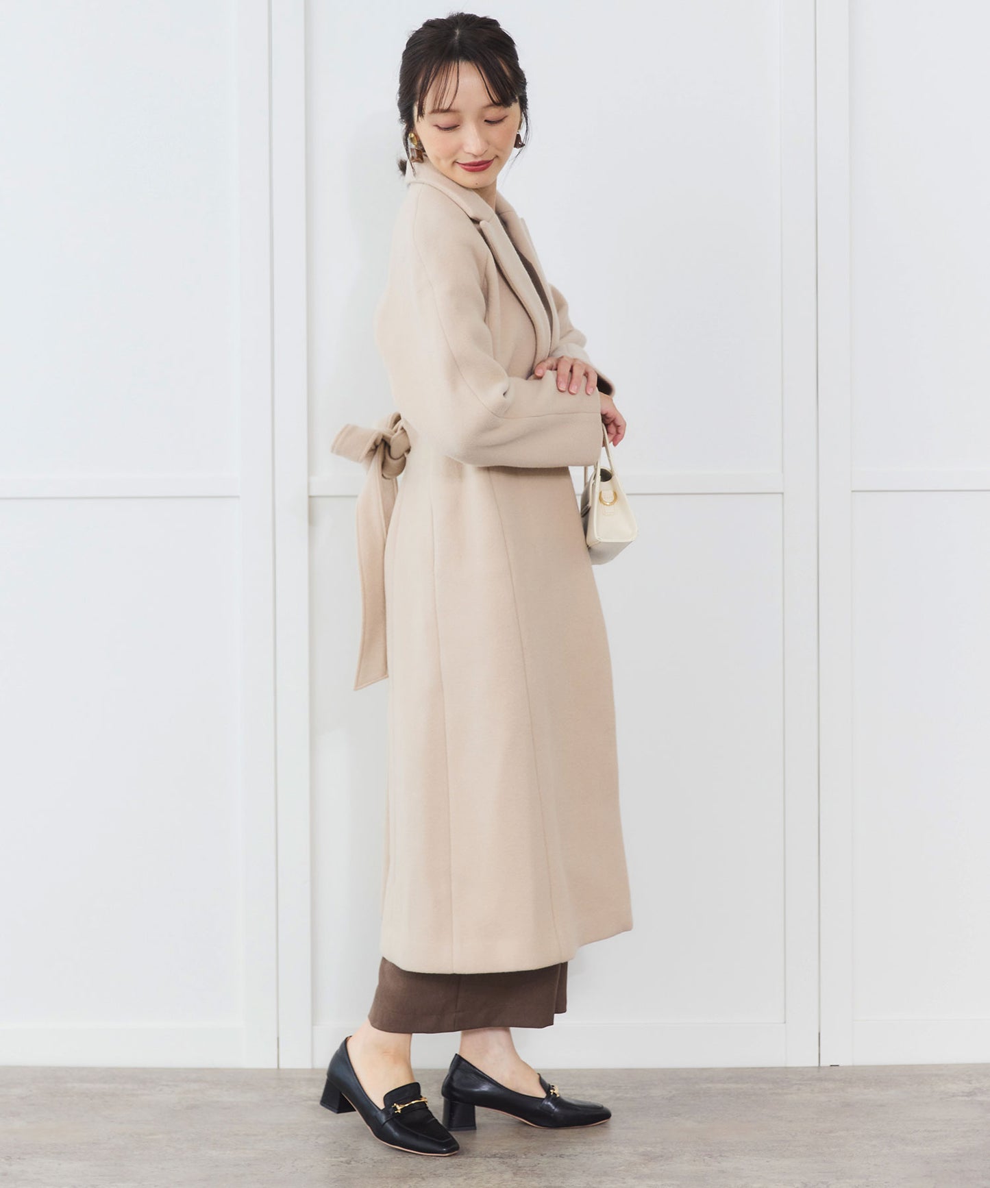 《予約商品 11/5 13:00まで10%OFF》【PECOLAMB】 ウールメルトンガウンコート