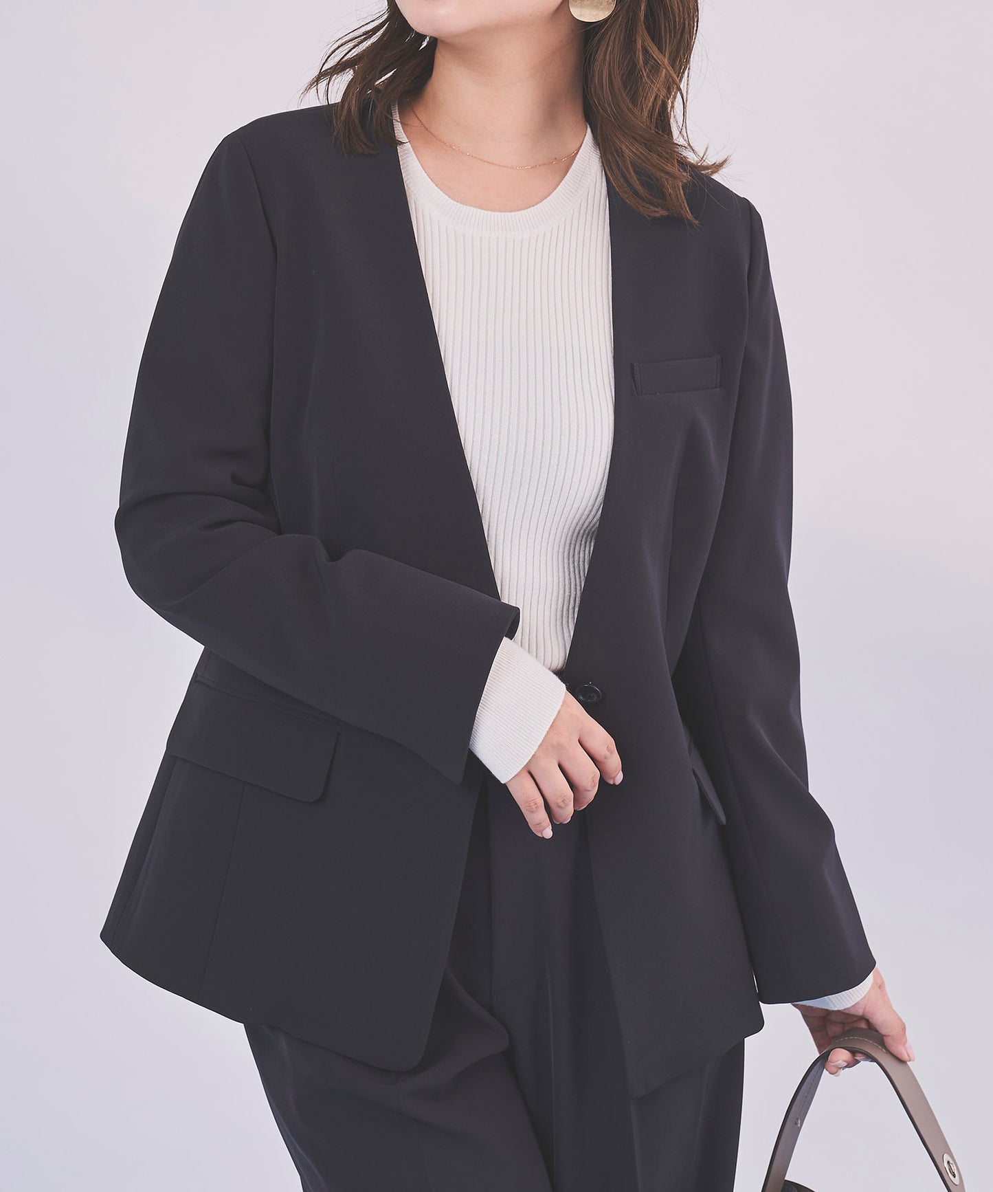 《予約商品 9/17 13:00まで10%OFF》【セット対応】ダブルクロスノーカラージャケット