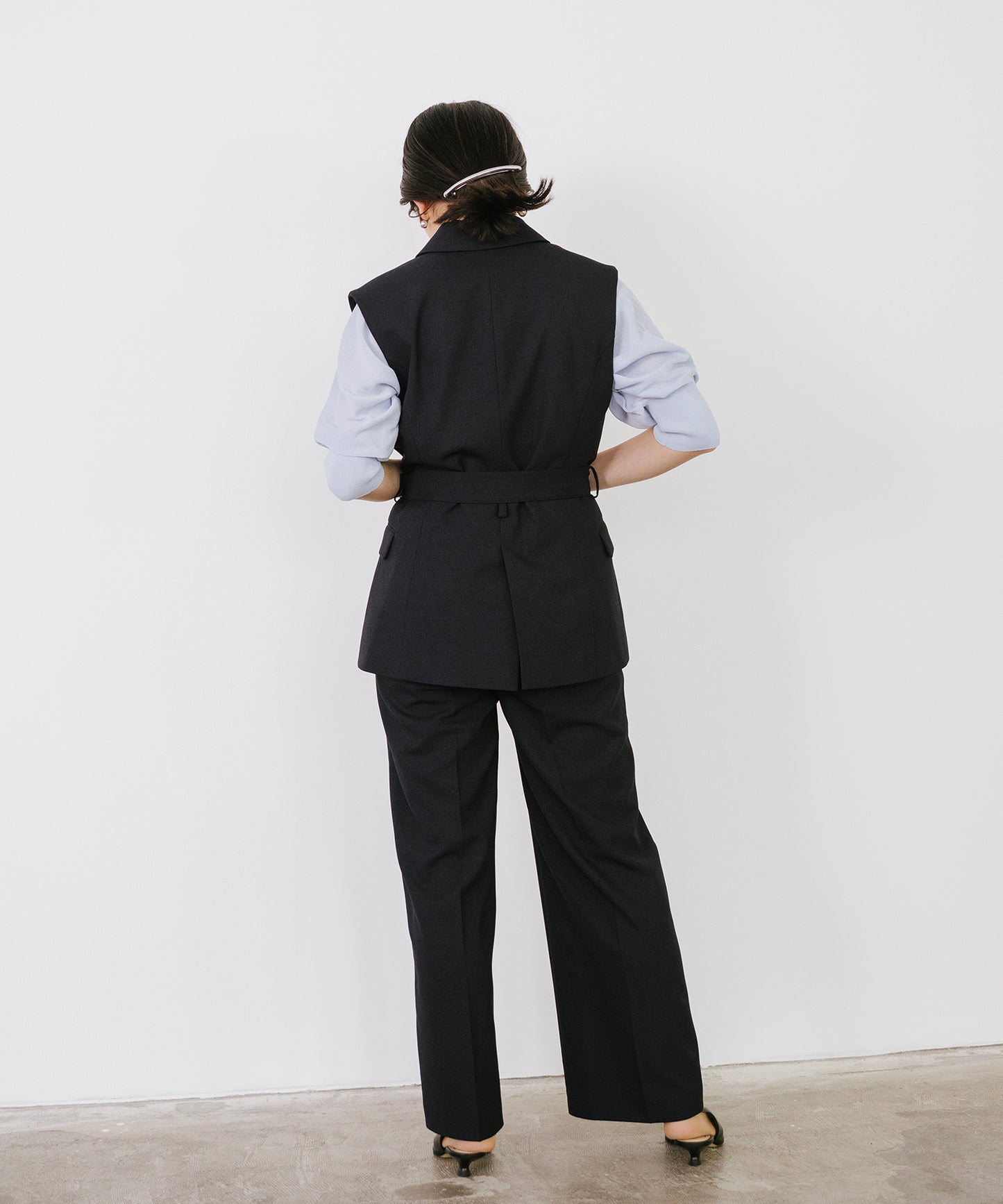 【SET UP可能】リネンライクワイドイージーパンツ