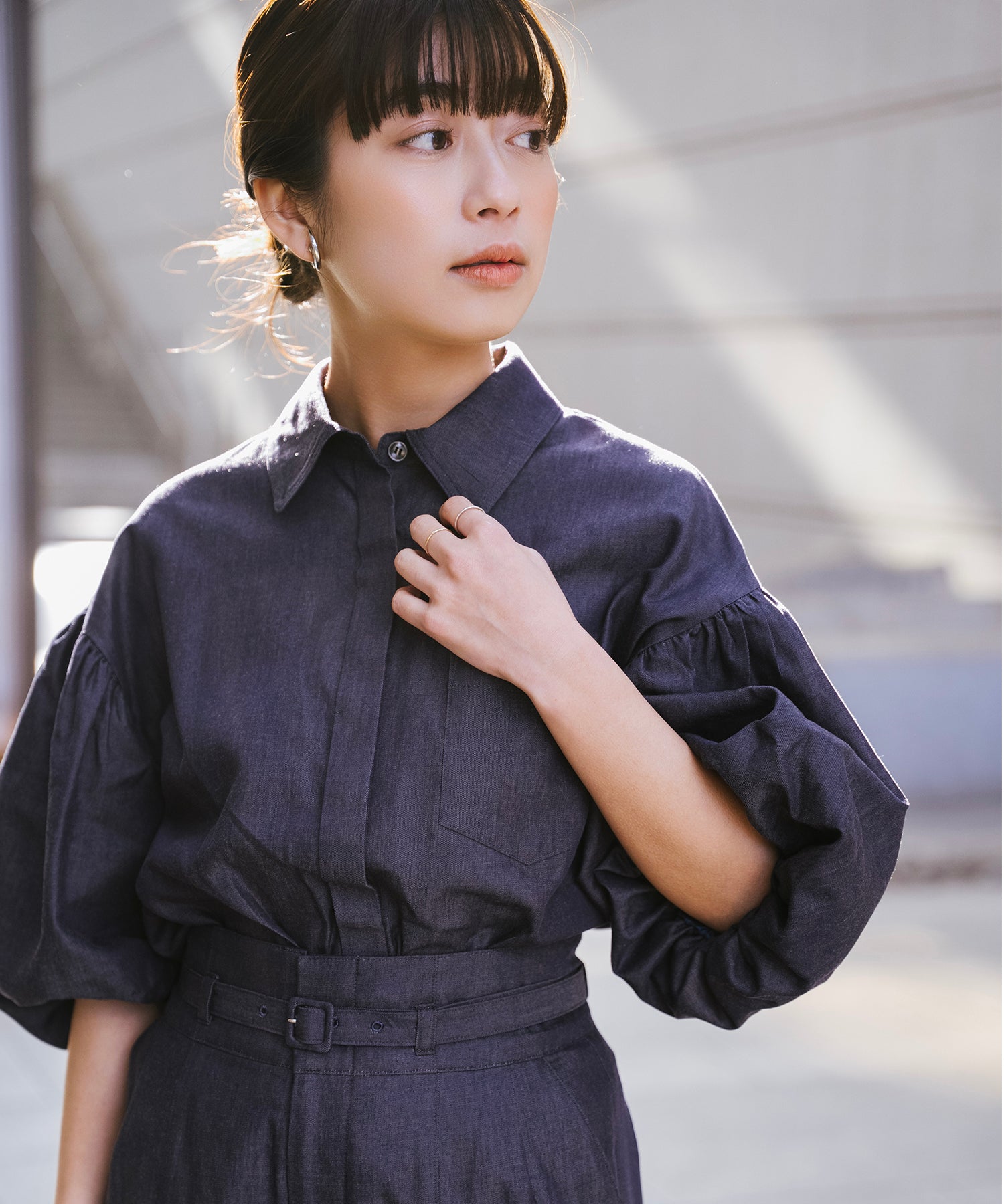 SET UP対応】ボリュームスリーブデニムシャツ – Sirin Online Store