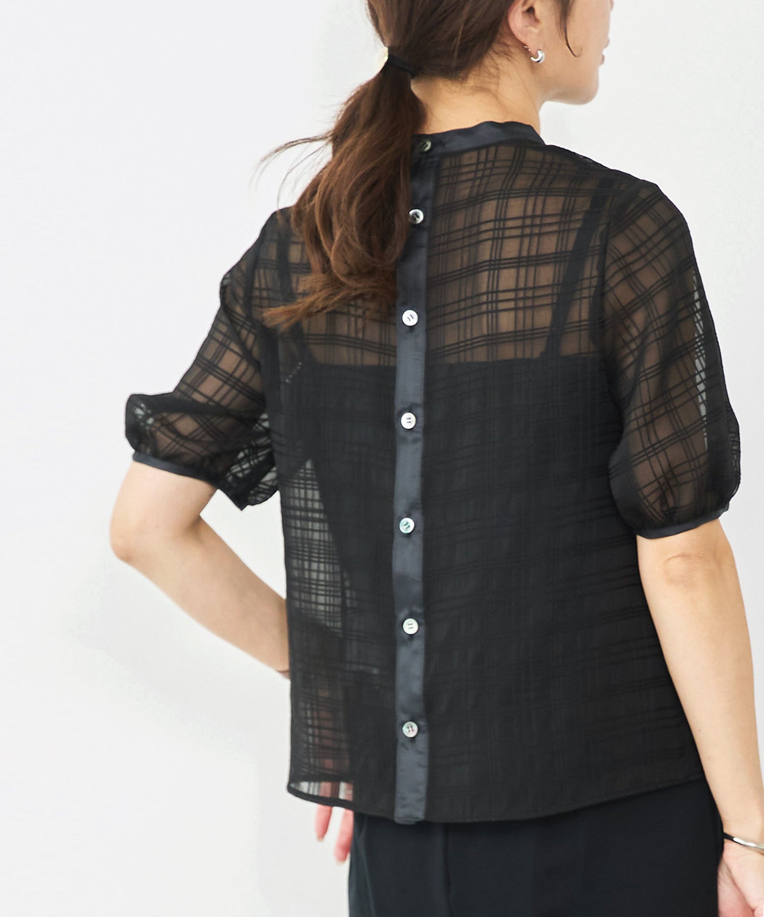 KIMHEKIM キムヘキム シアー トップス ブラウス チェック 半袖 S シアーチェック半袖ブラウス – Sirin Online Store