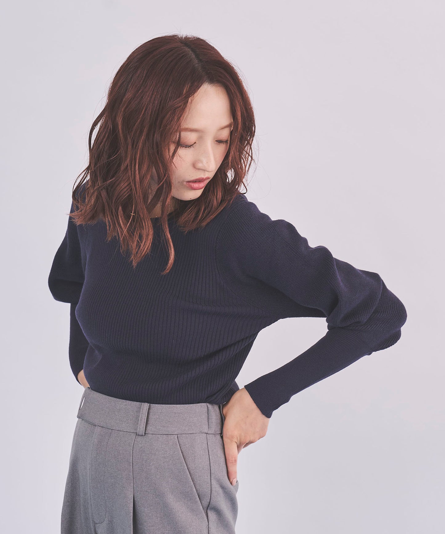 《予約商品 8/29 13:00まで10%OFF》【新色展開】 ボリュームスリーブリブニット