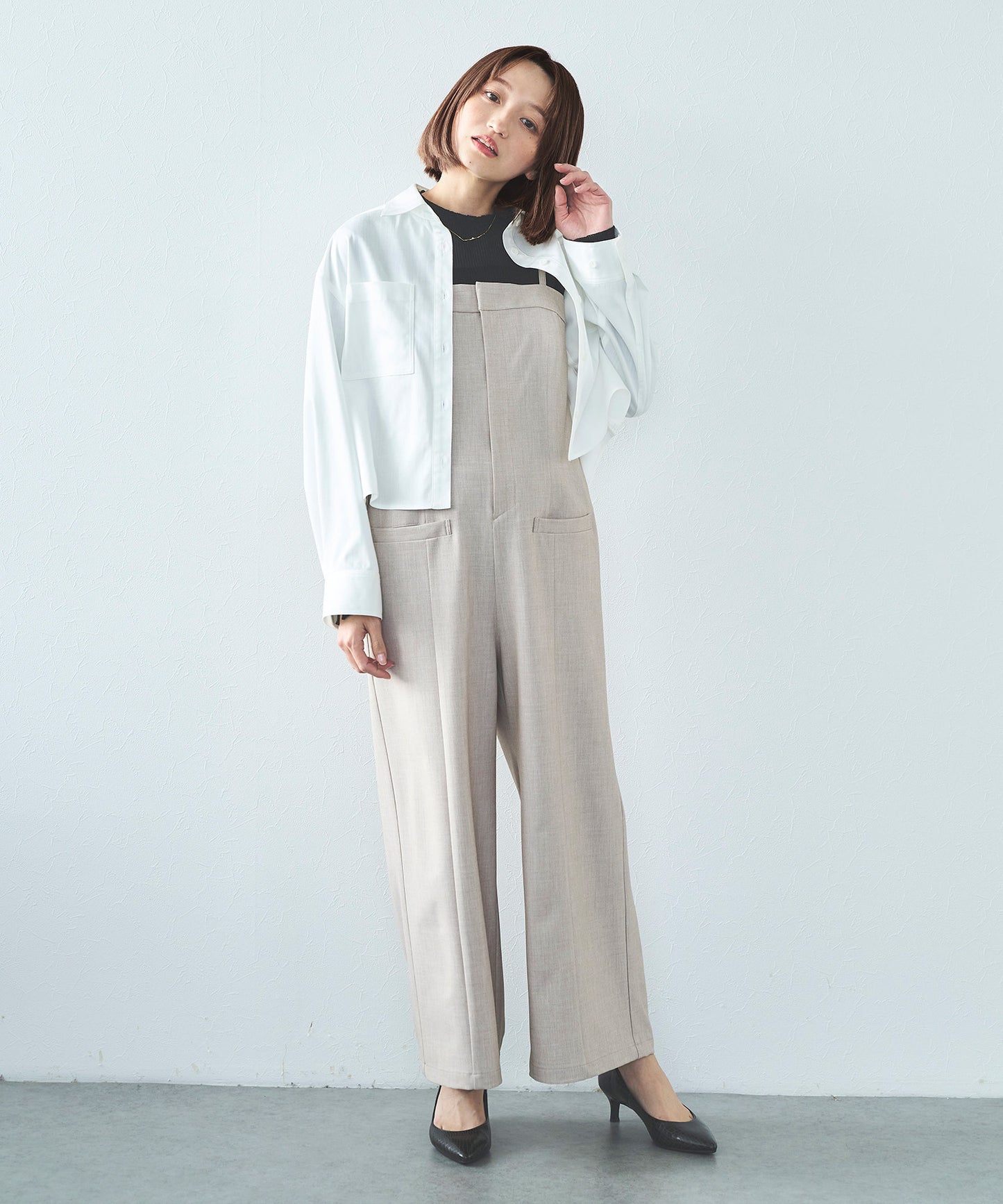 【手洗い可能】シャンブレーデニムショートブラウス