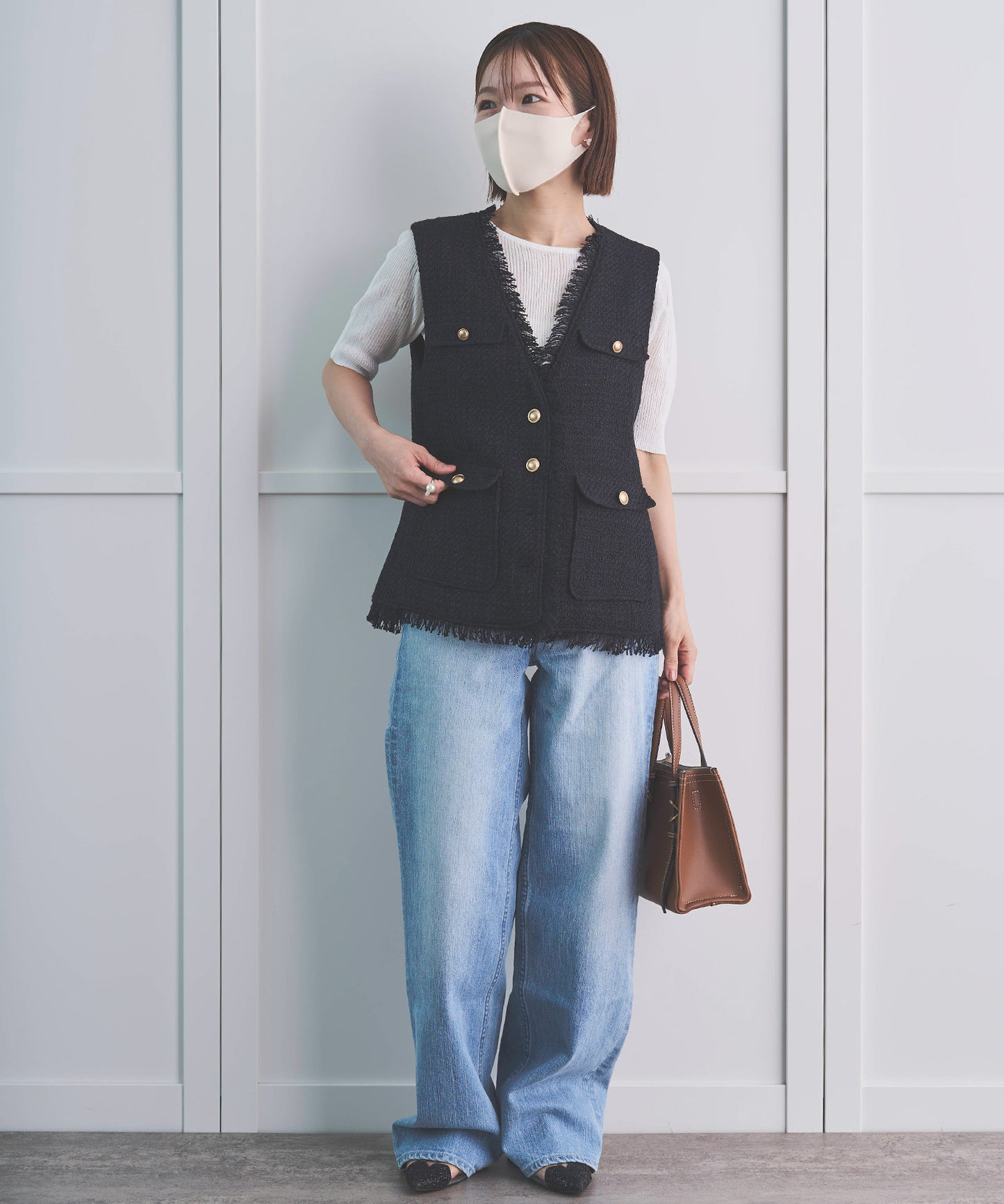 (新色追加)【cahoさんコラボ】 ファニーツイードフリンジジレ