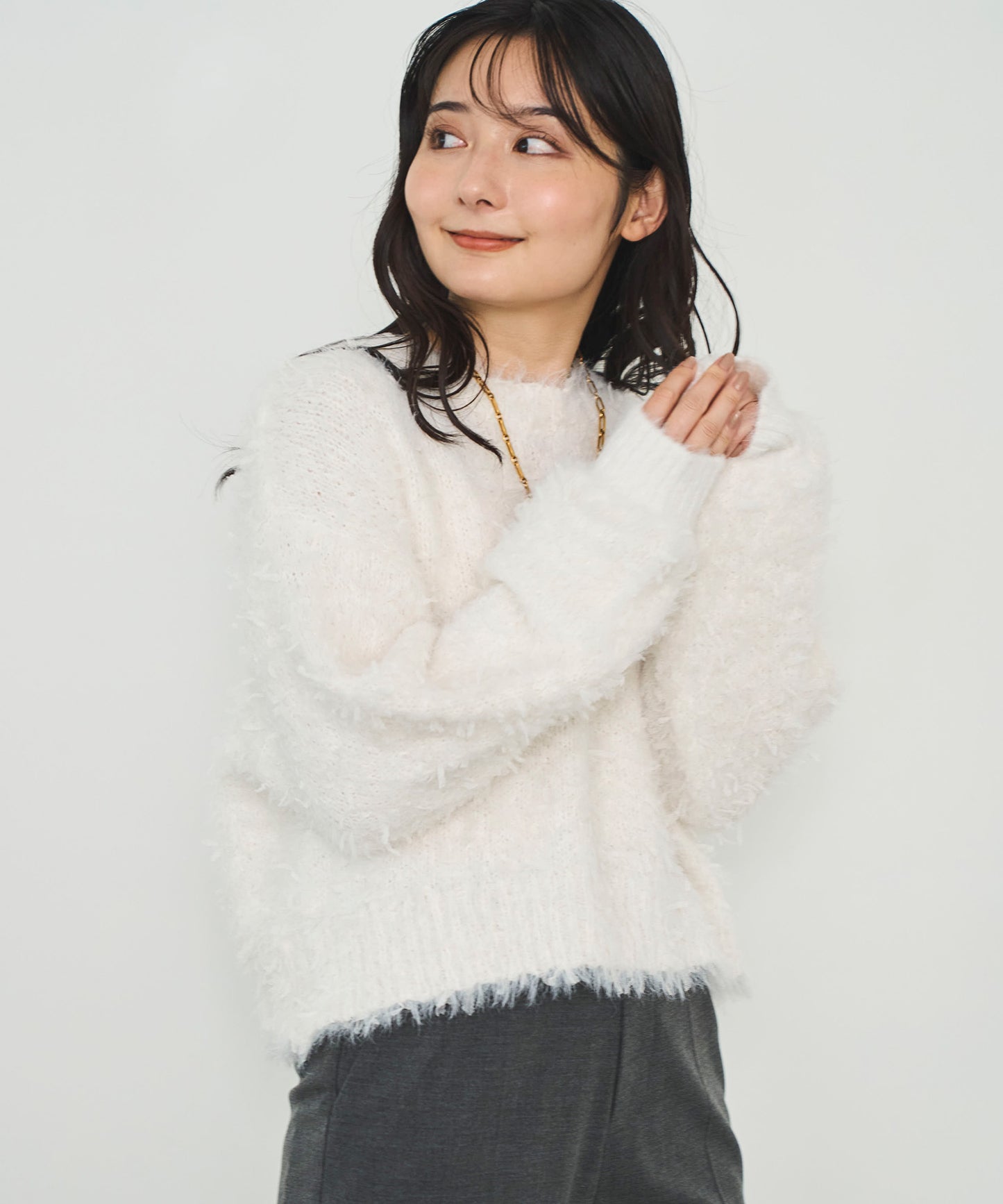 フェザーヤーンショートニット