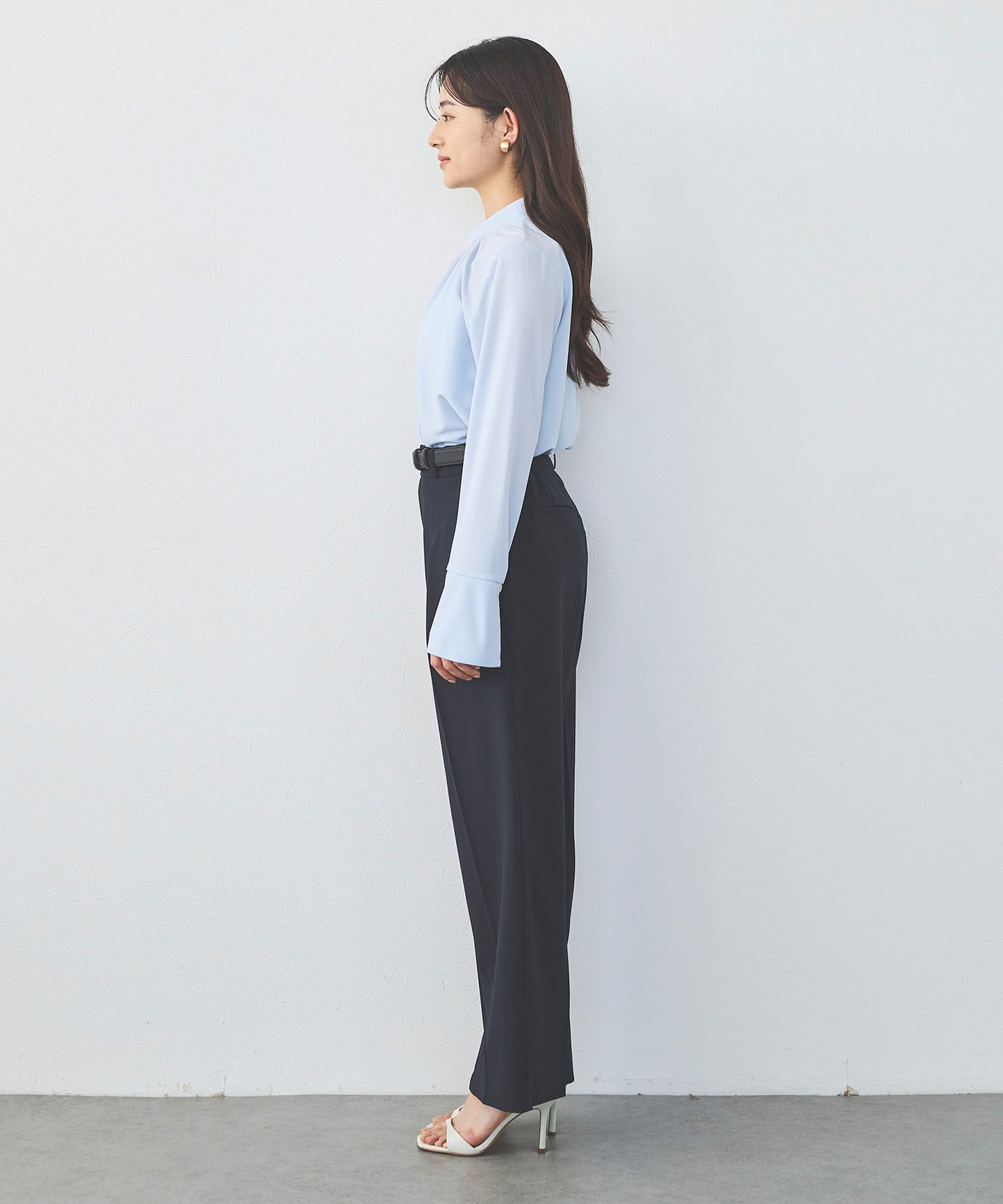 【セット対応】T/Rサイドスリットストレートパンツ