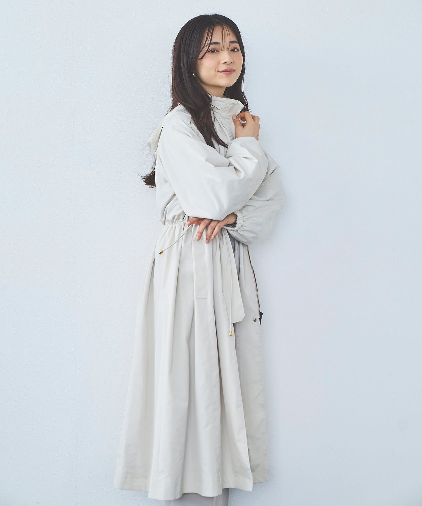 【超軽量】メモリータフタロングブルゾン