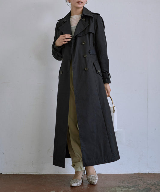 【シルエットが美しい】ロング丈トレンチコート