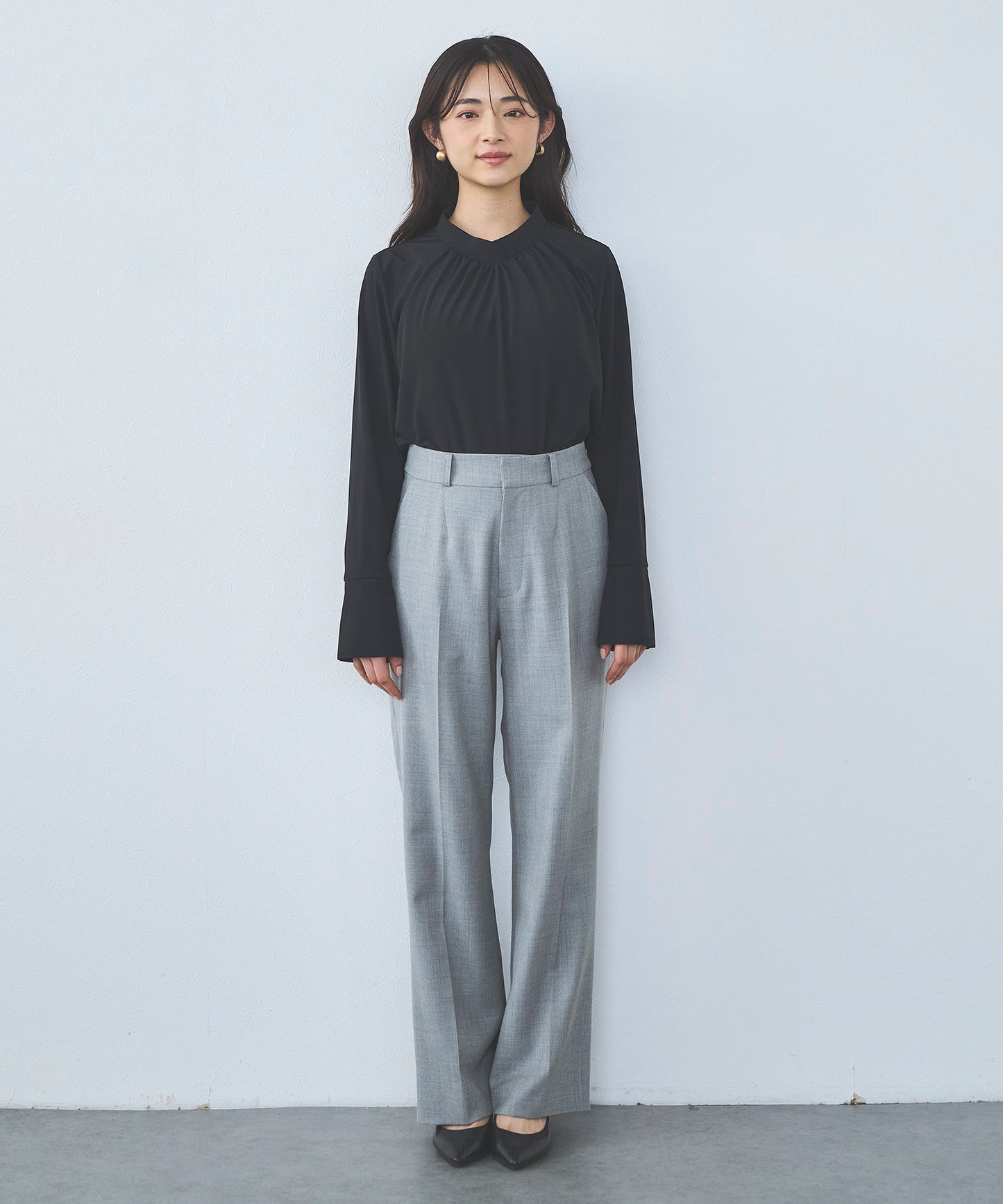 【Premium】super100’sウールブレンドフレアパンツ