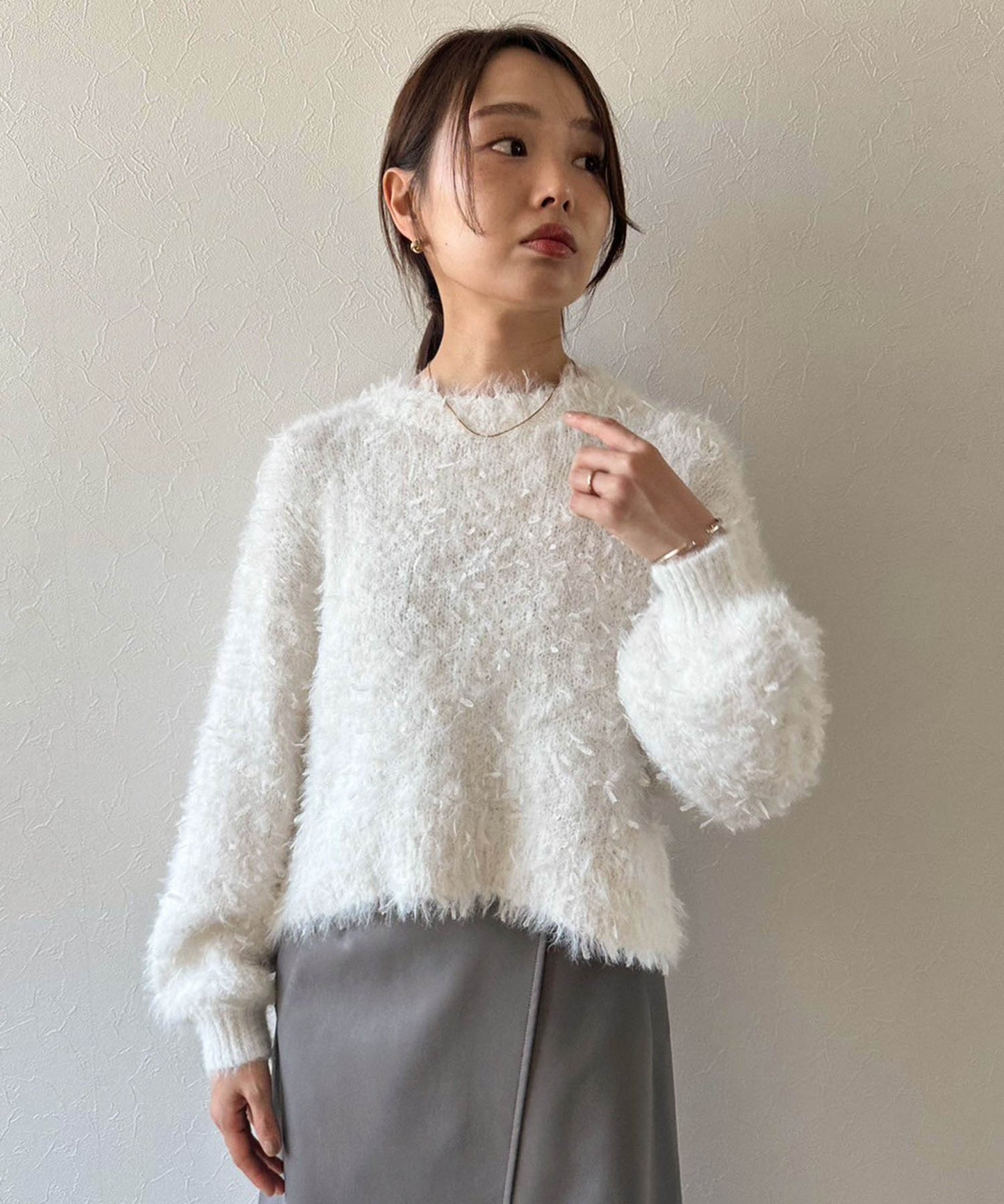 フェザーヤーンショートニット