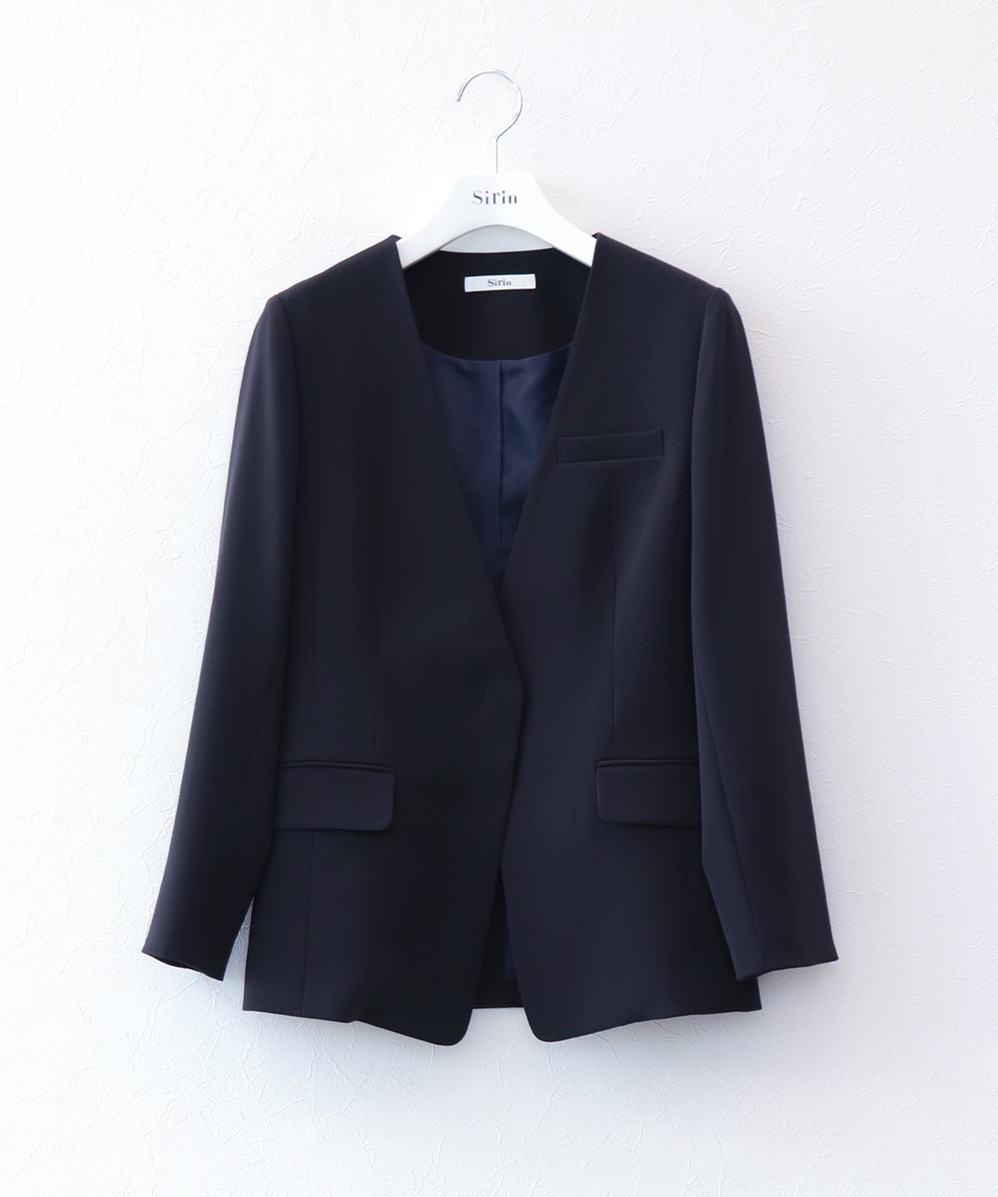 【セット対応】ダブルクロスノーカラージャケット