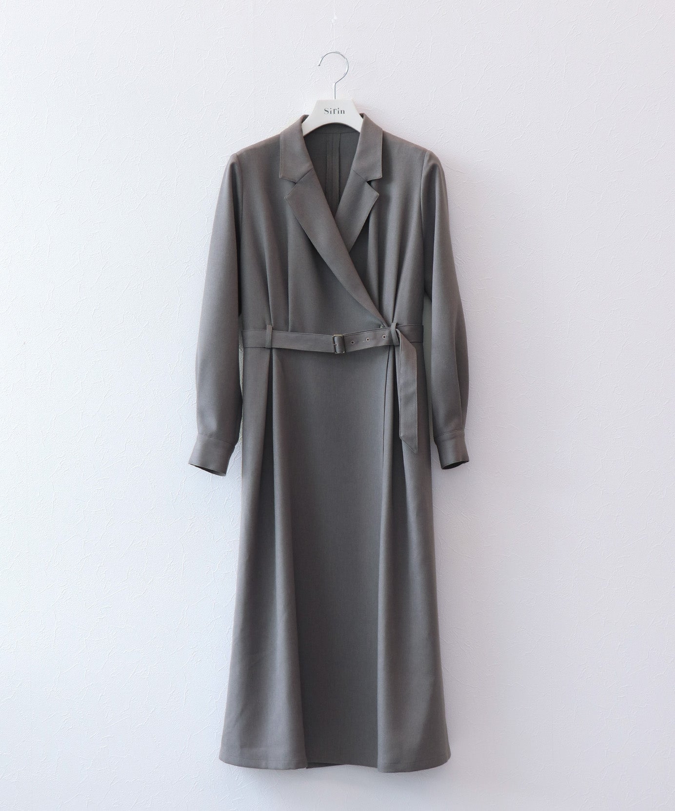 【イージーケア】 ウエストベルトカシュクールワンピース