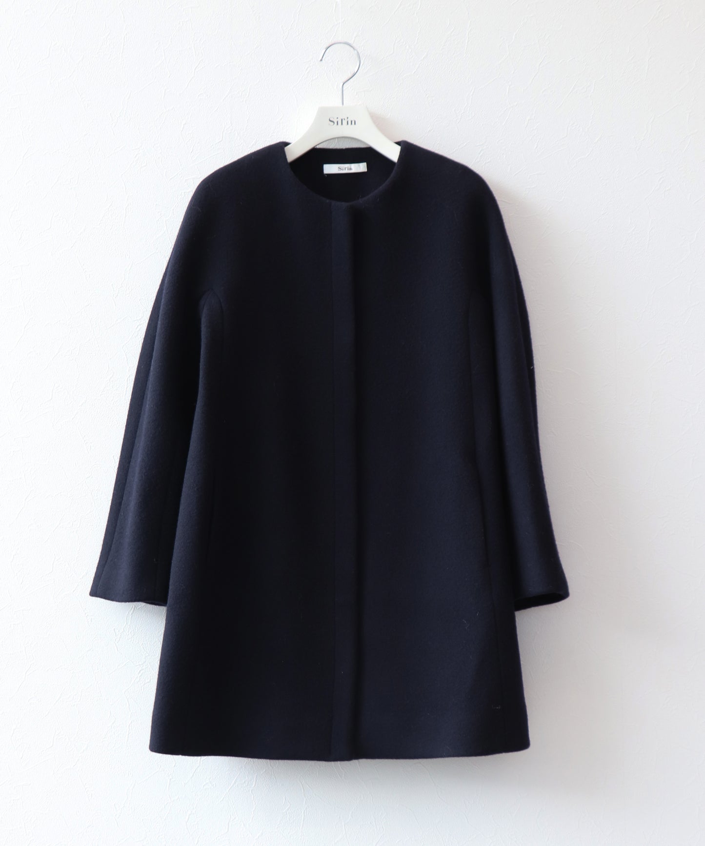 【PECOLAMB】 ウールメルトンノーカラーコート