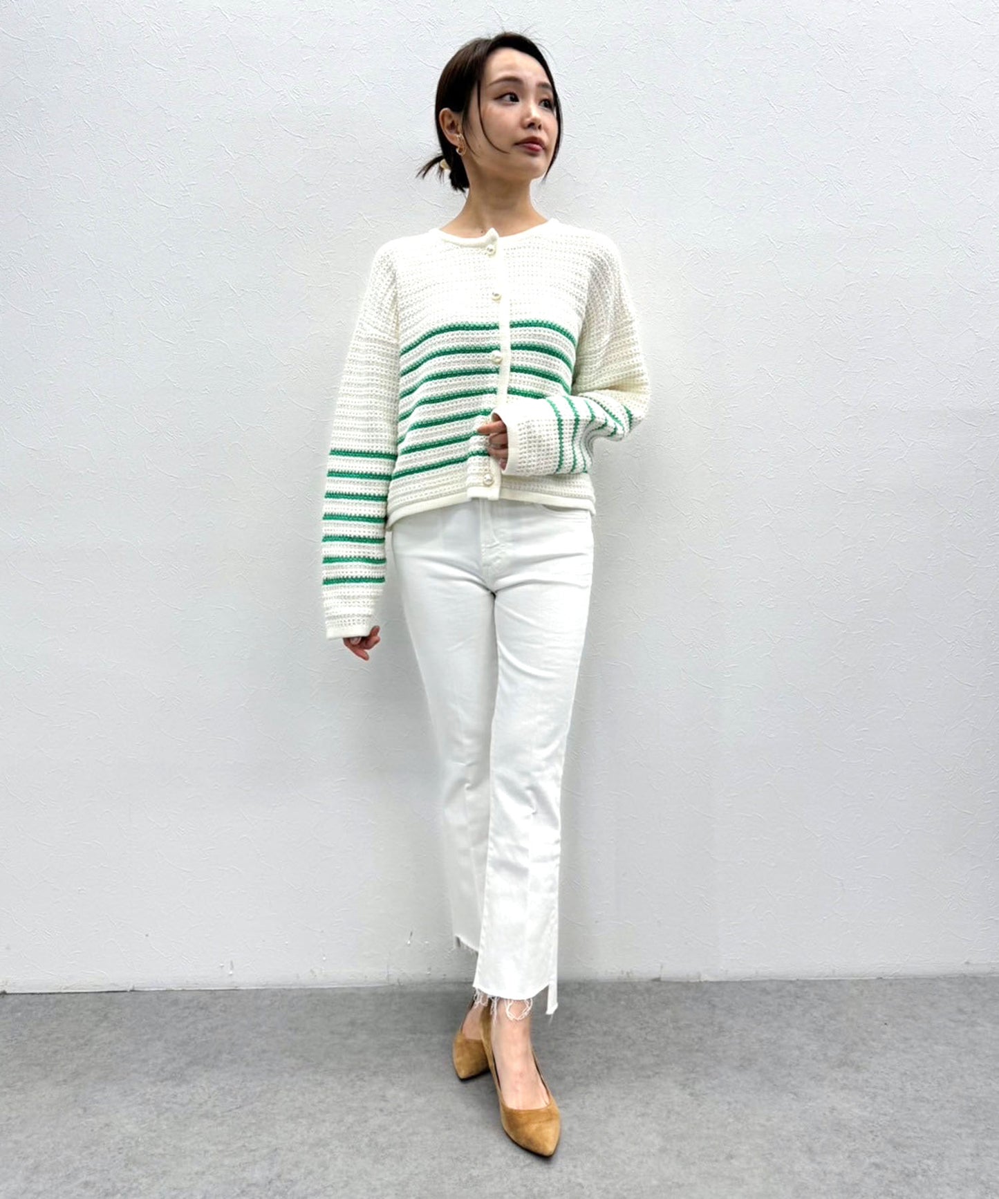 【MOTHER】LIL INSIDER CROP STEP FRAY WHITE