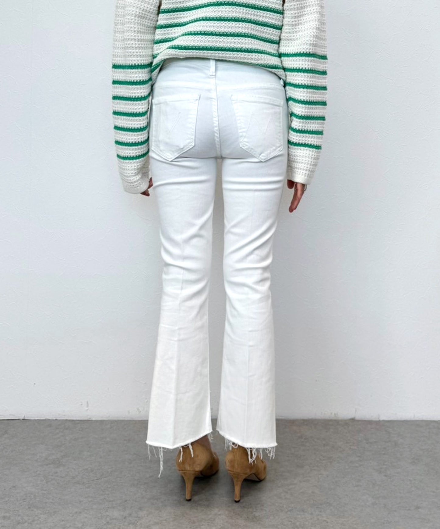 【MOTHER】LIL INSIDER CROP STEP FRAY WHITE