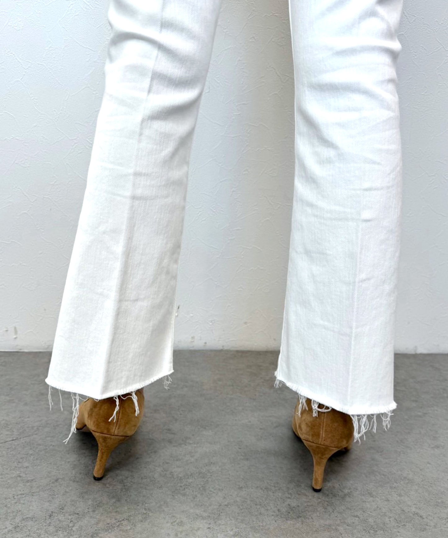 【MOTHER】LIL INSIDER CROP STEP FRAY WHITE