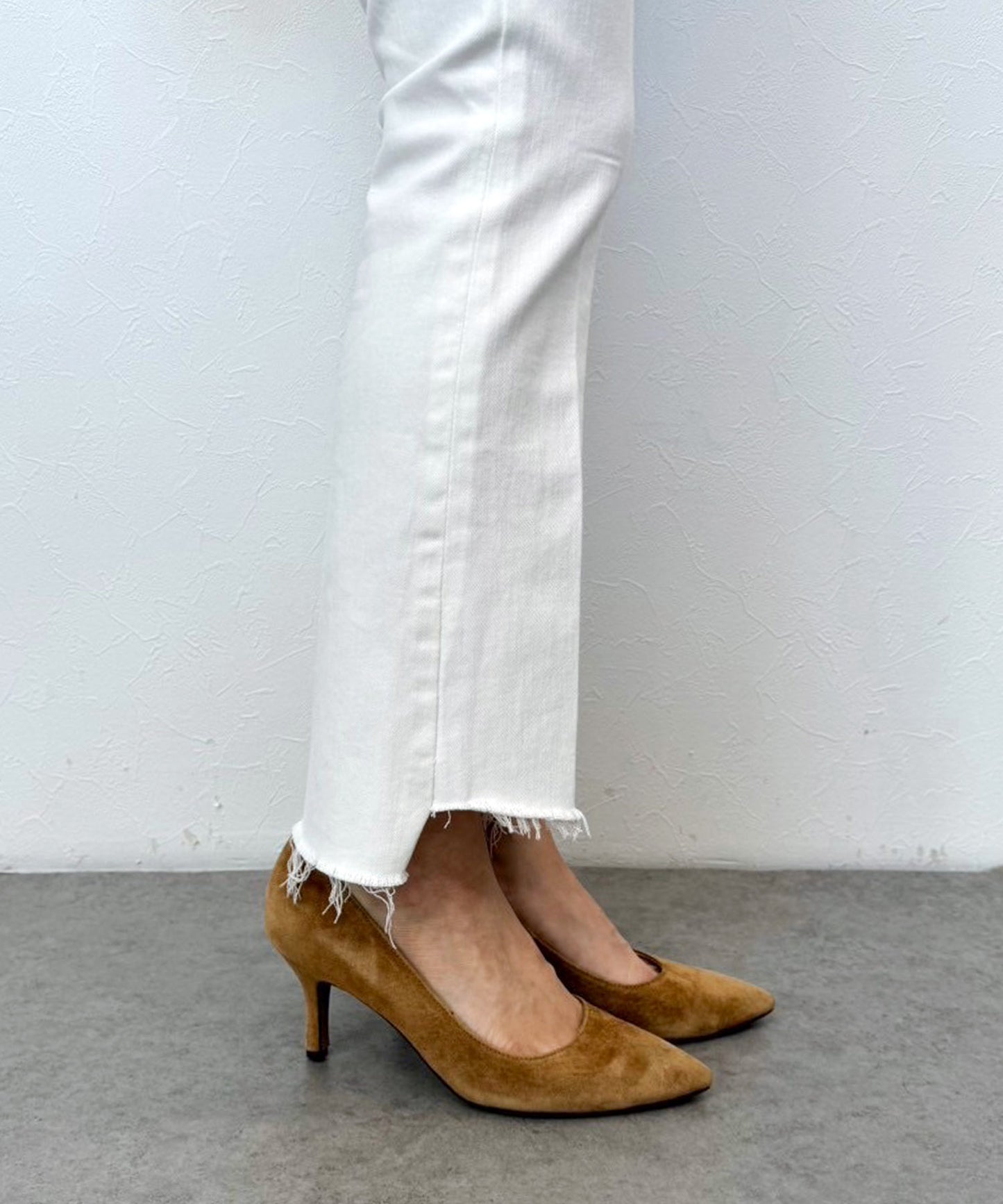 【MOTHER】LIL INSIDER CROP STEP FRAY WHITE