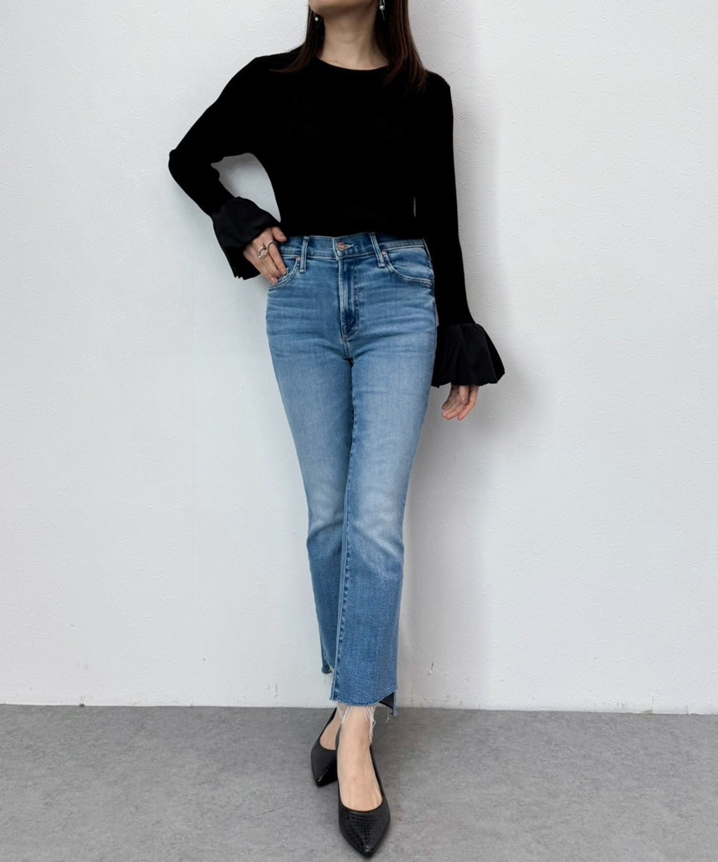 【MOTHER】LIL INSIDER CROP STEP FRAY