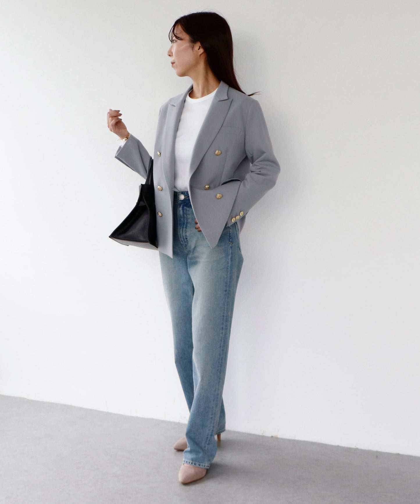 【YANUK】LEA ローライズボーイズストレート サックス