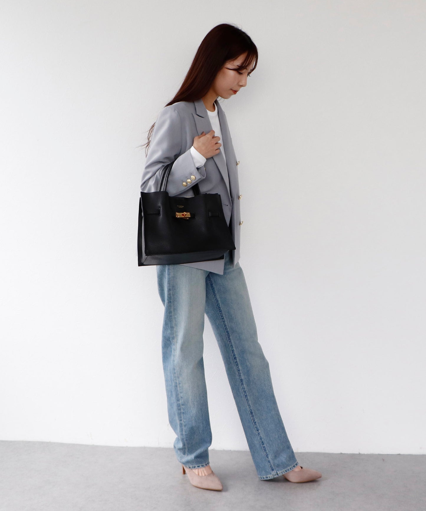 【YANUK】LEA ローライズボーイズストレート サックス