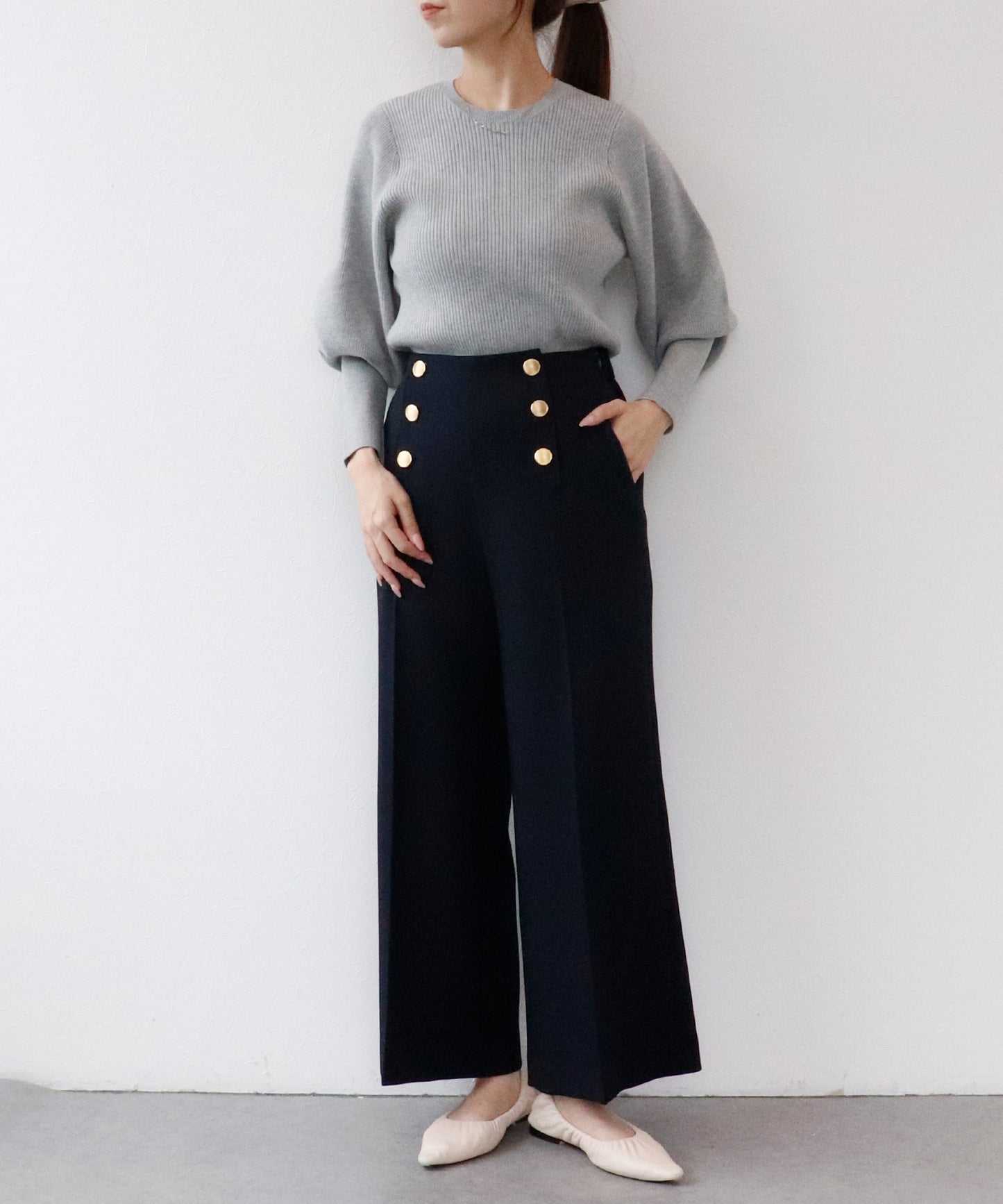 《予約商品 8/29 13:00まで10%OFF》【新色展開】 ボリュームスリーブリブニット