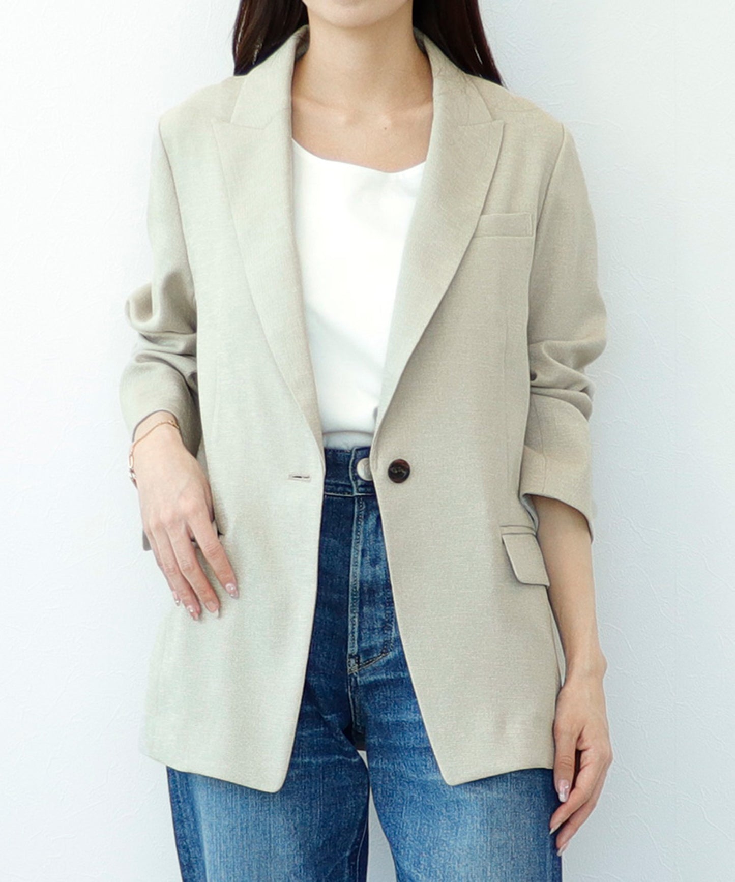 【cahoさんご紹介アイテム】セット対応 リネンライクシングルジャケット