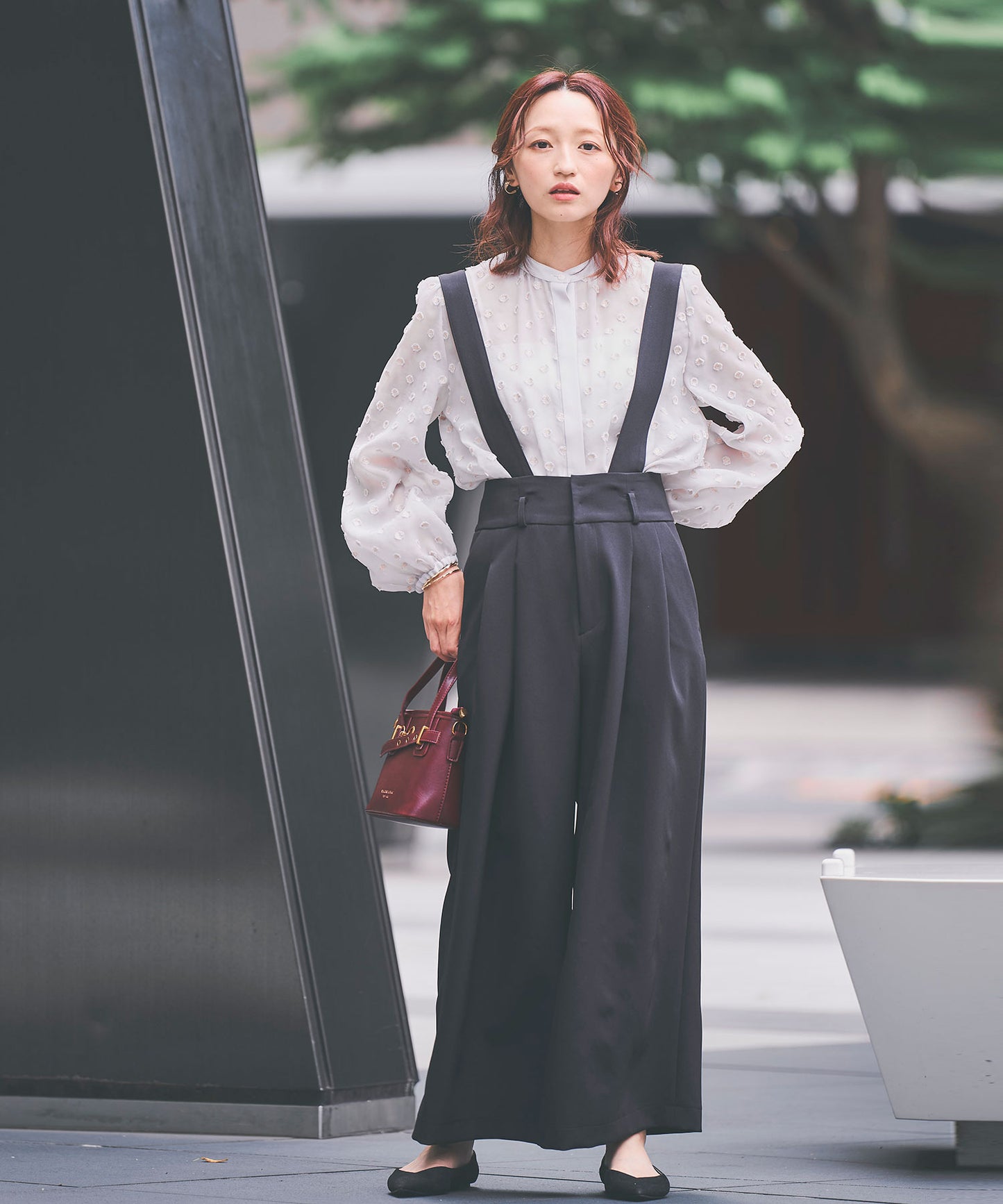 【軽量・2WAY】 サス付きワイドパンツ