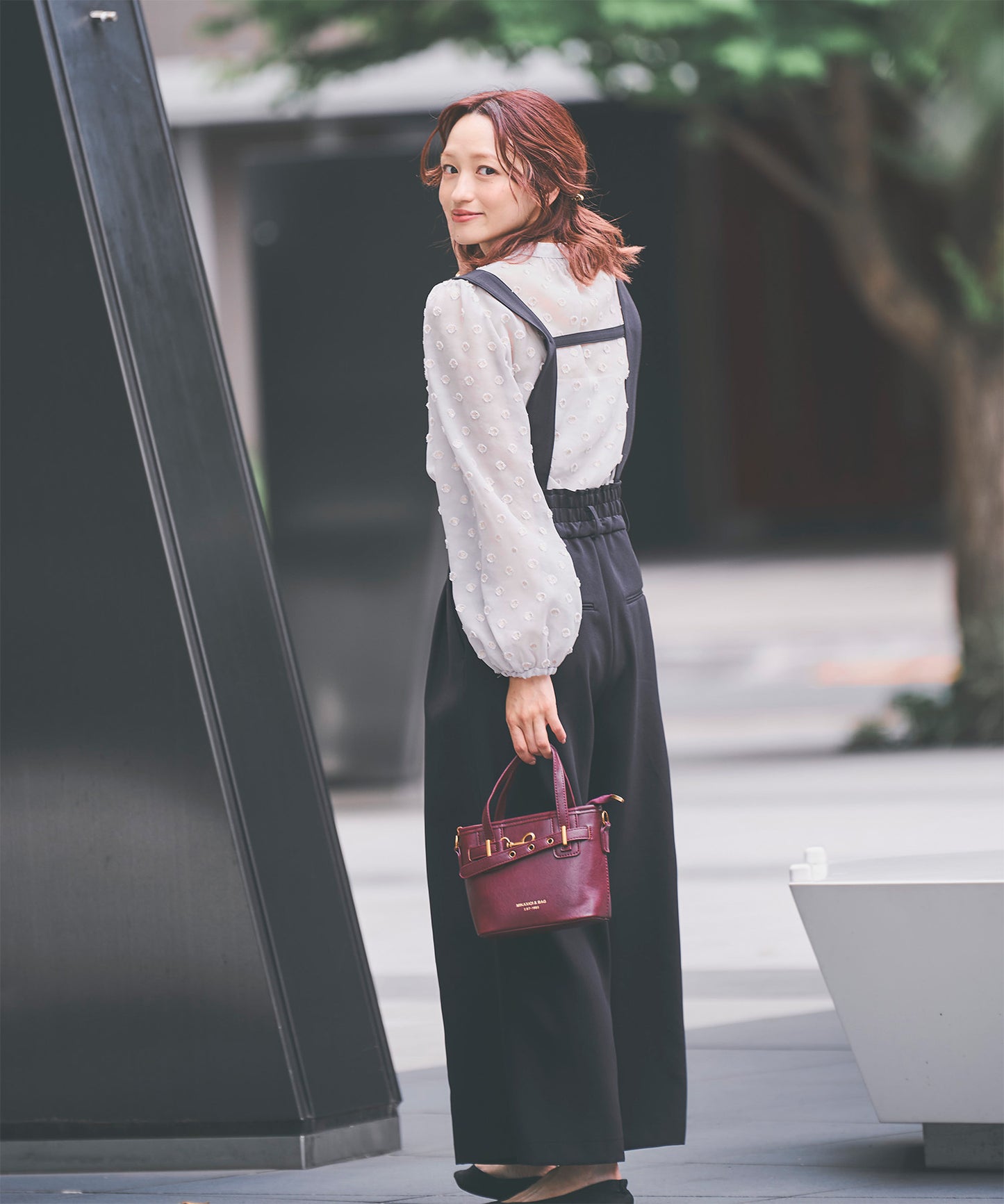 【軽量・2WAY】 サス付きワイドパンツ