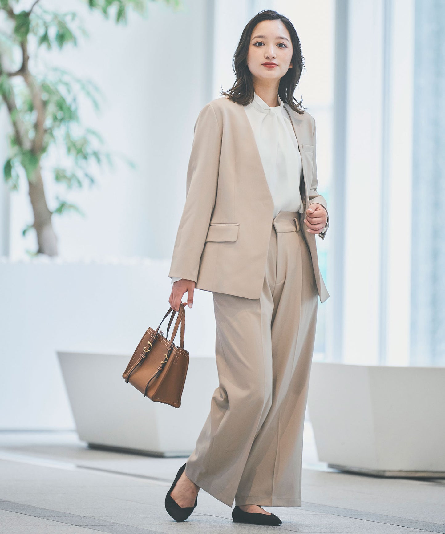 《予約商品  9/19 13:00まで10％OFF》【セット対応】ダブルクロスハイウエストワイドパンツ