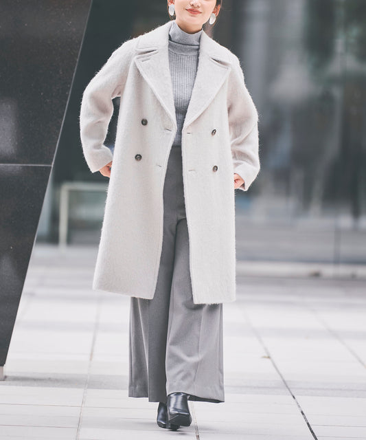 《予約商品 11/5 13:00まで10％OFF》【軽量】ロングシャギーコート
