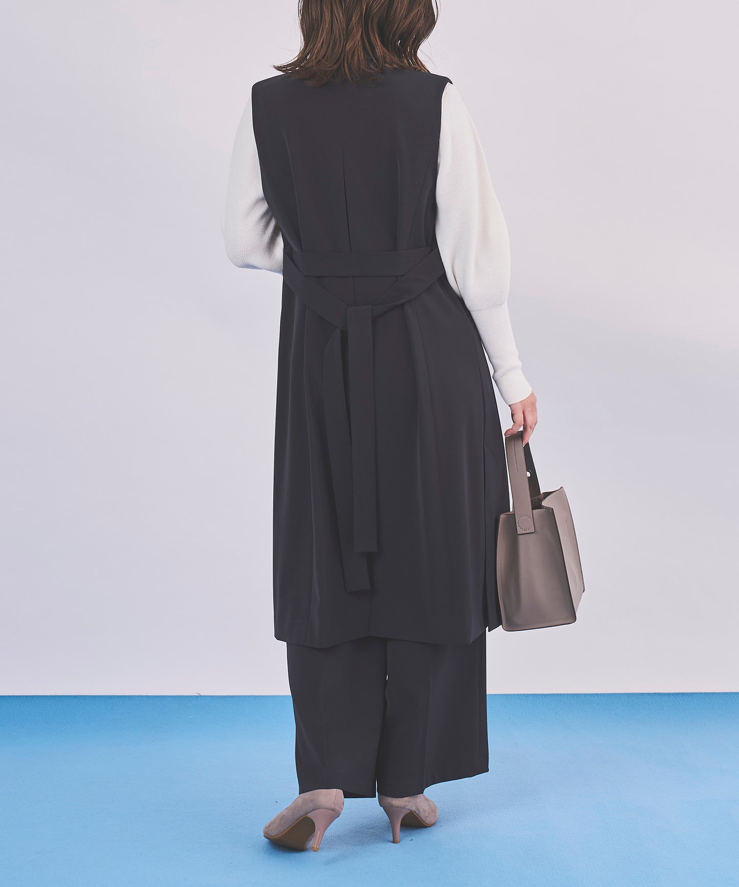 《予約商品 9/17 13:00まで10％OFF》【セット対応】ダブルクロステーラードロングジレ
