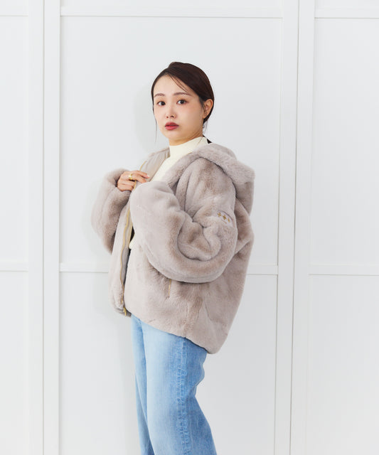 【TATRAS】 YUMOLA フーデッドファーブルゾン