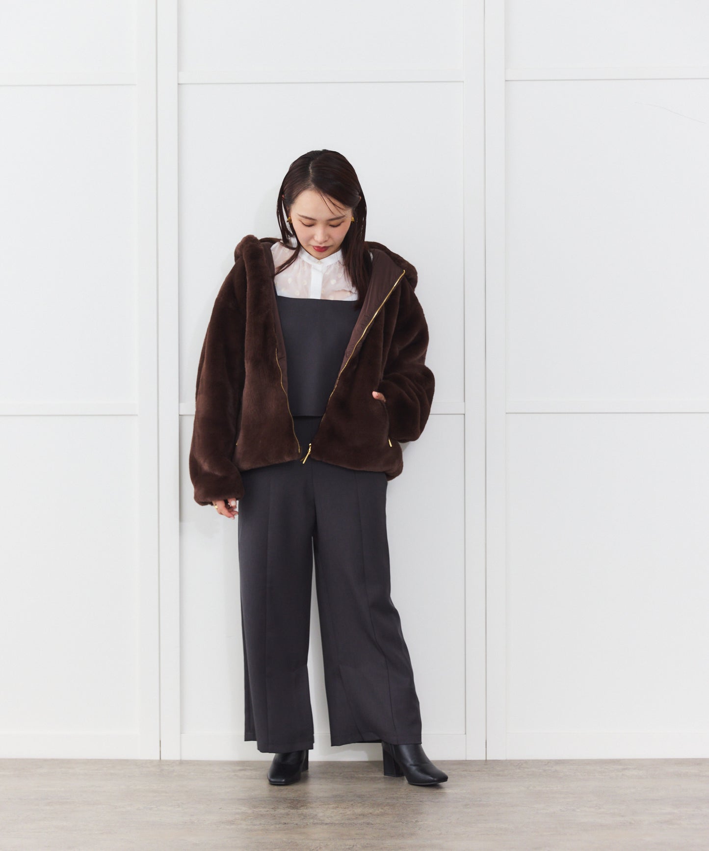 【TATRAS】 YUMOLA フーデッドファーブルゾン