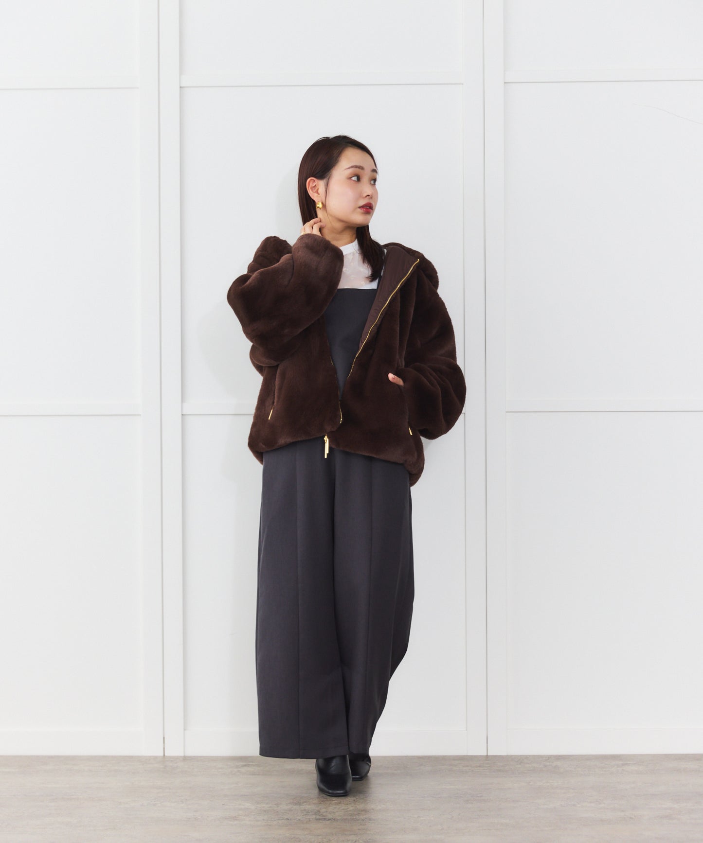 【TATRAS】 YUMOLA フーデッドファーブルゾン