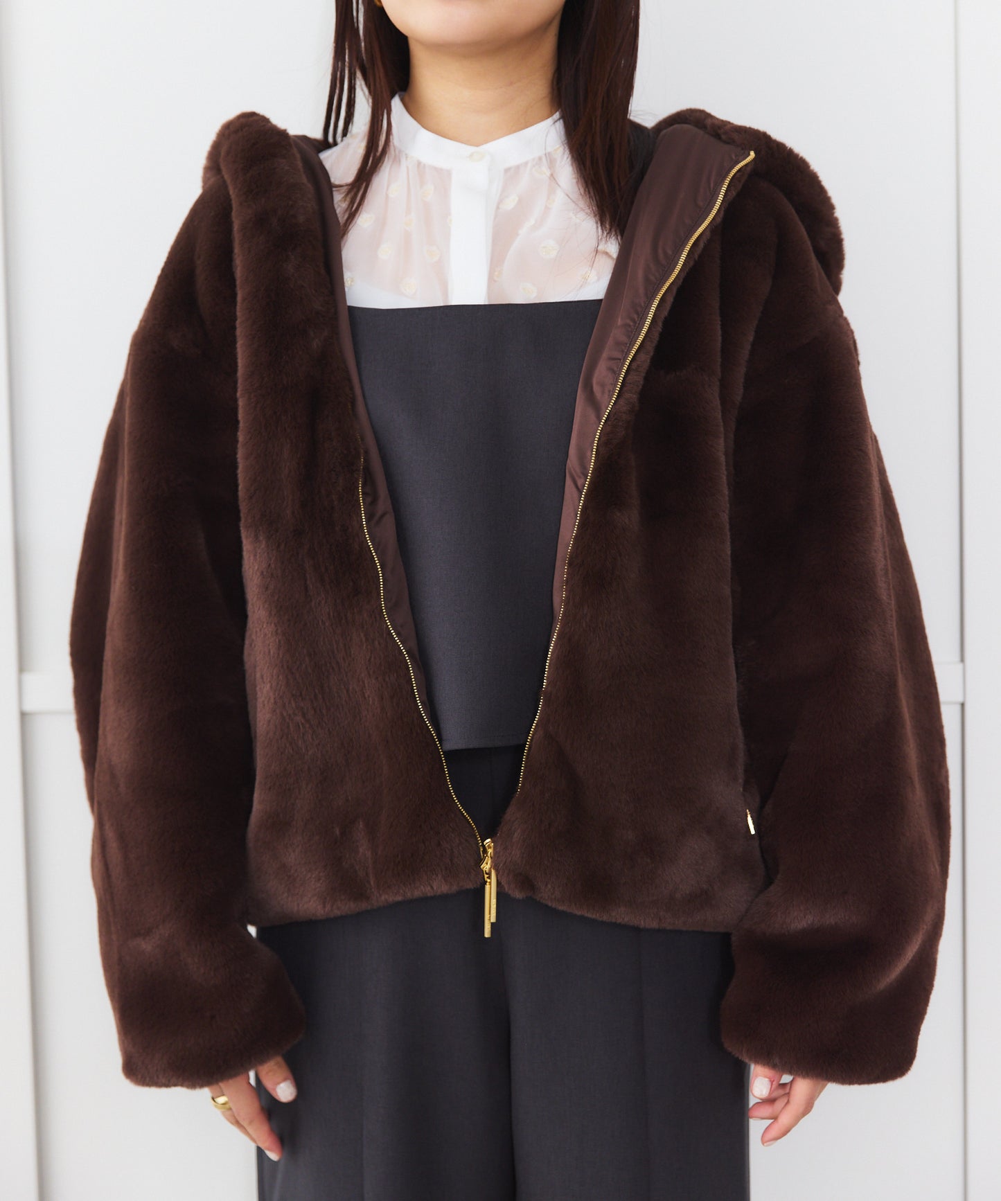 【TATRAS】 YUMOLA フーデッドファーブルゾン