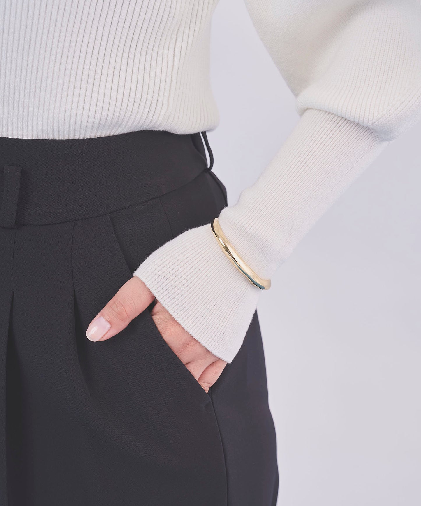 《予約商品  9/17 13:00まで10％OFF》【セット対応】ダブルクロスハイウエストワイドパンツ