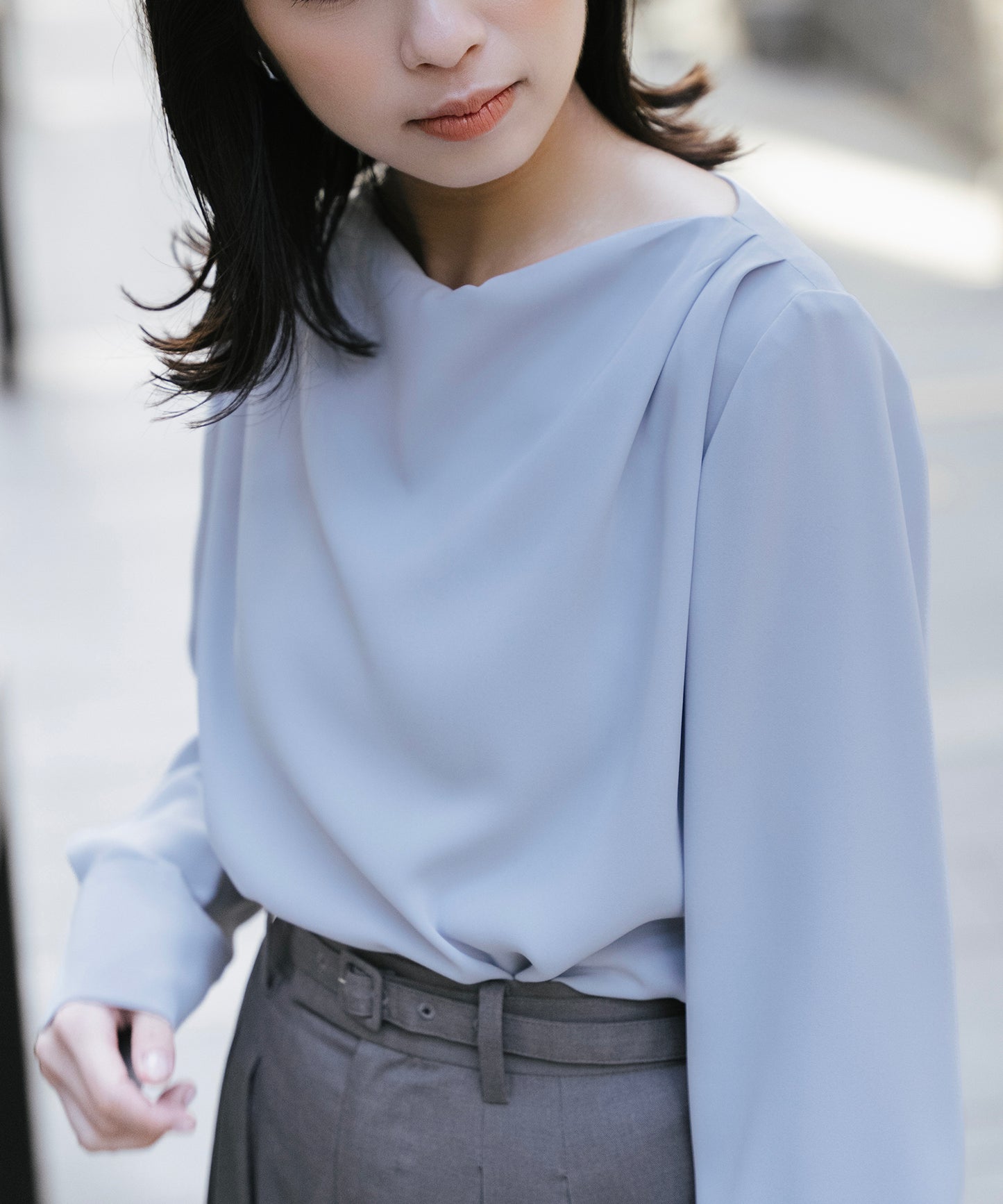 ダブルクロスドレープブラウス