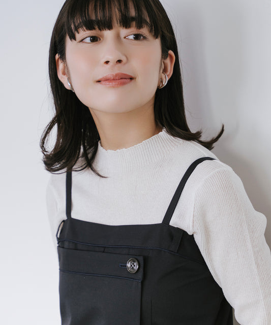 スリットボタンシアーニット