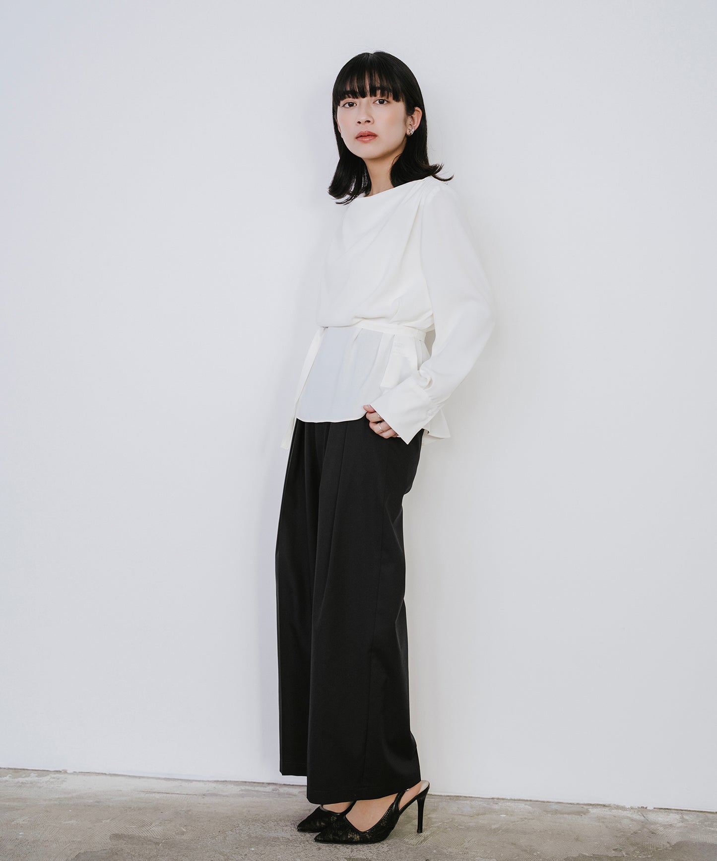 ダブルクロスドレープブラウス